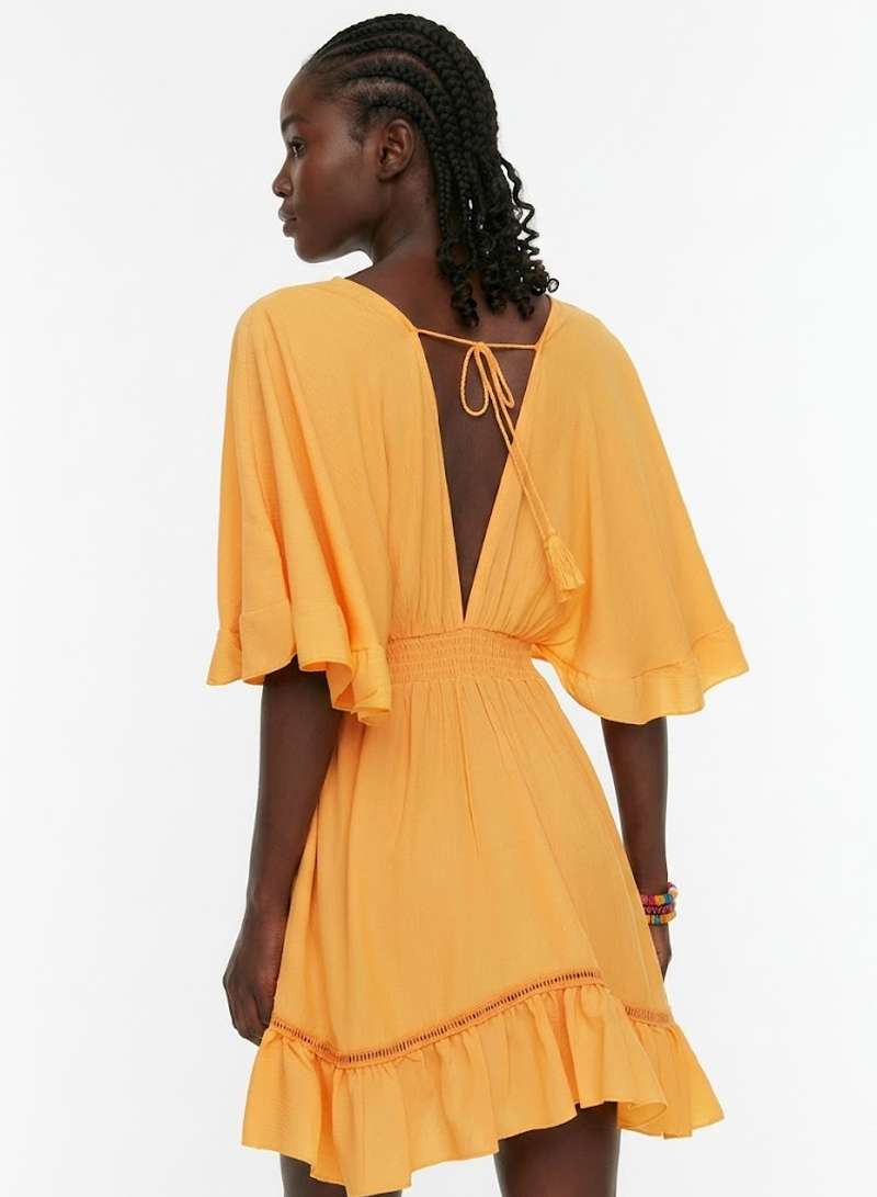 Yellow Ruffle Beach Dress