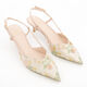 Dune  Beige Floral Embellished Slingbacks 2