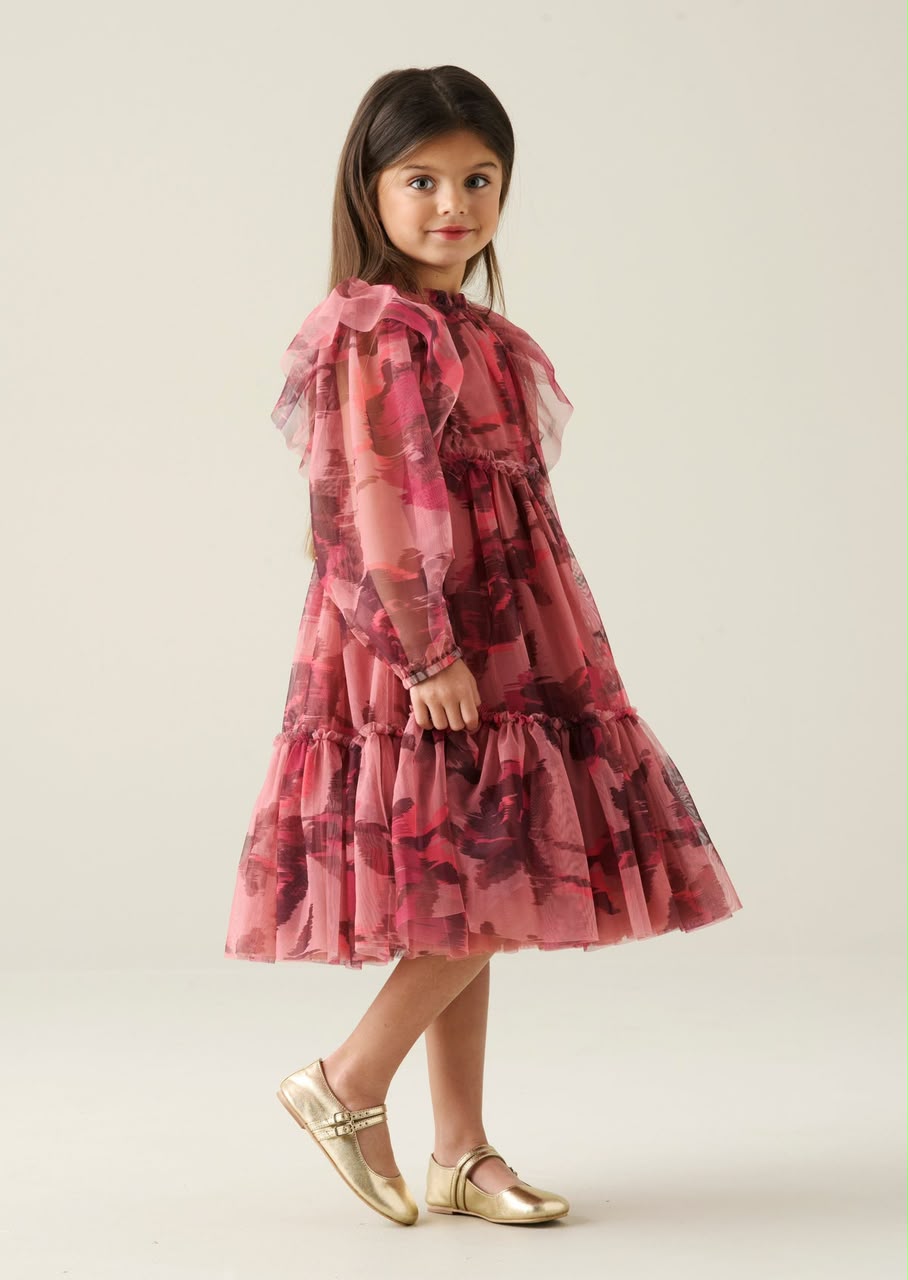 Girls' Floral Organza Party Dress 2