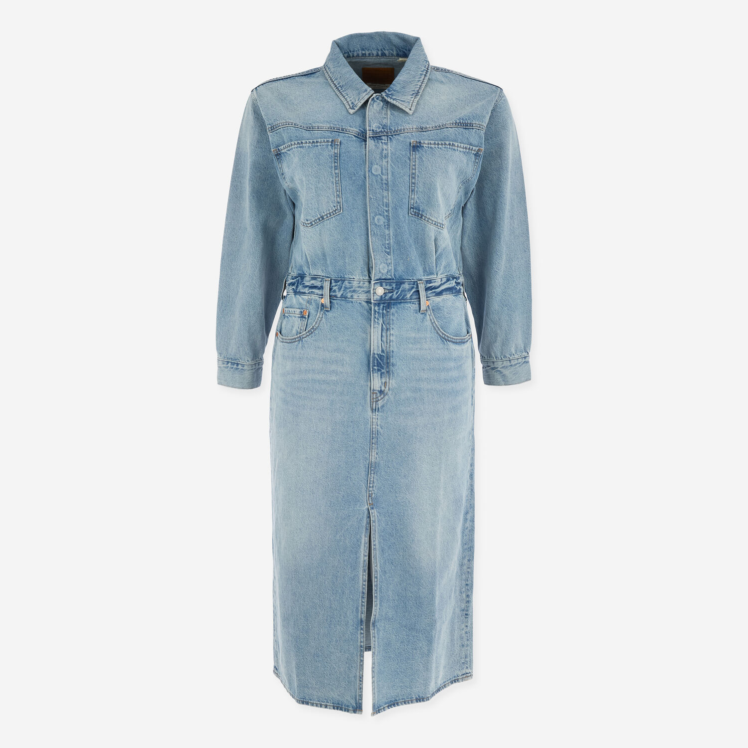 Blue Western Denim Maxi Dress