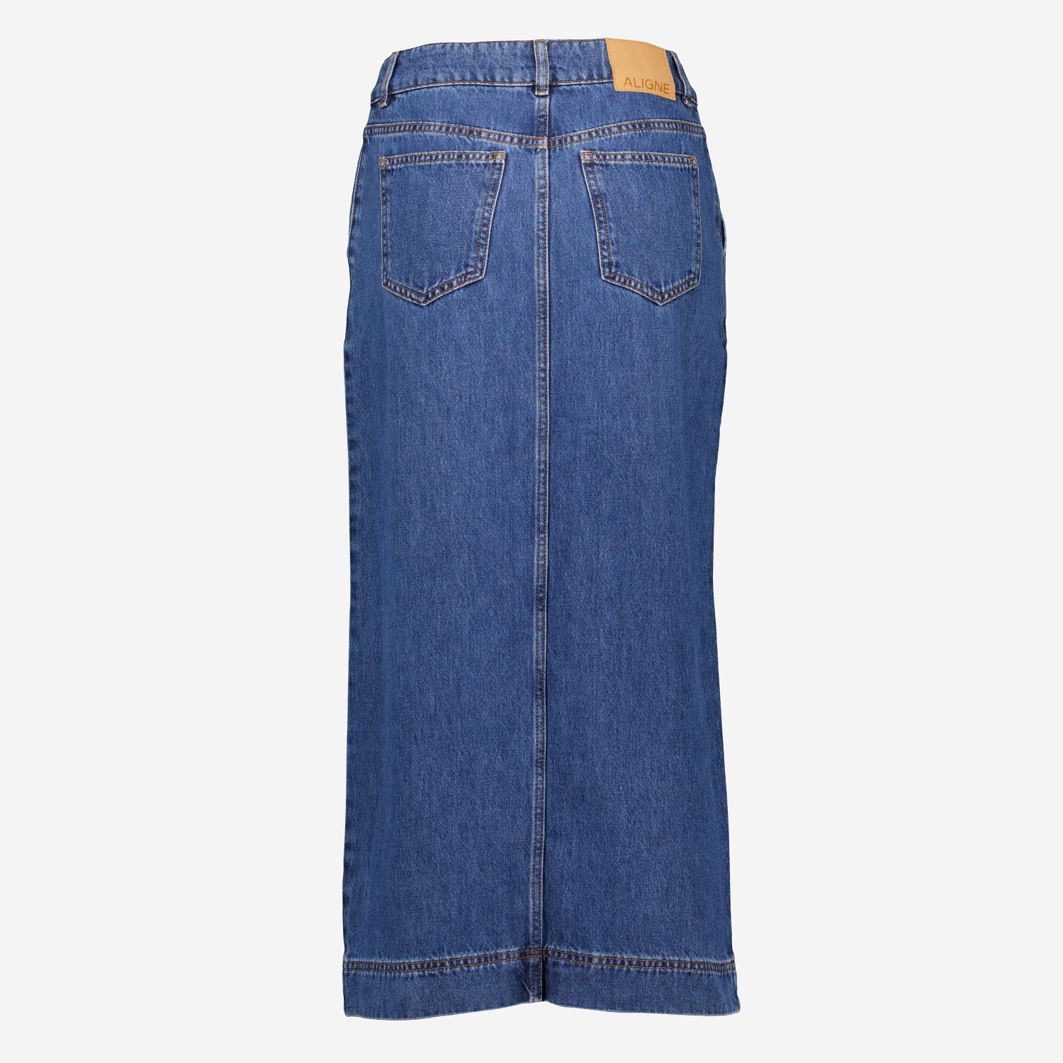 Mid Blue Asher Split Front Maxi Skirt 2