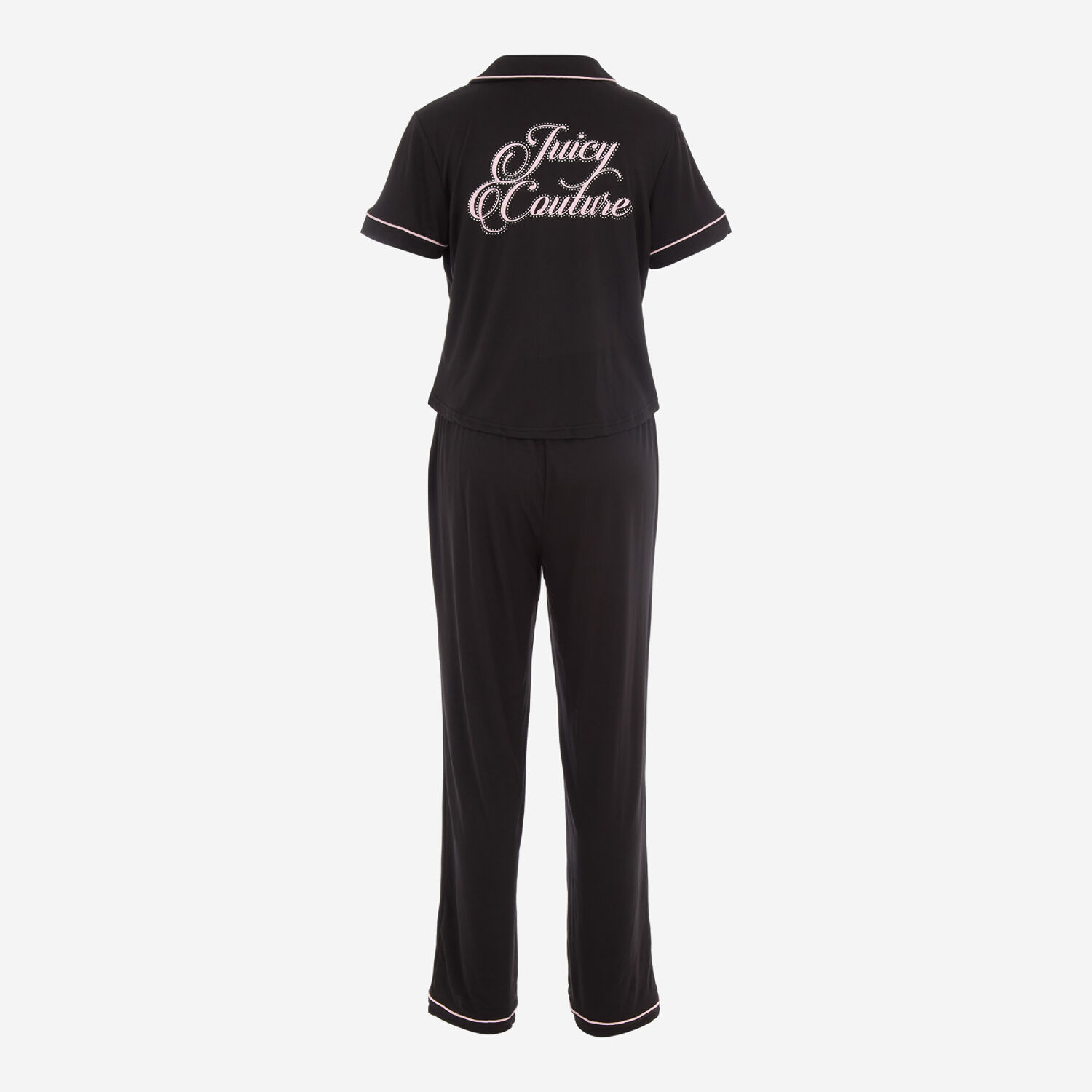 Black & Pink Piped Trim Pyjama Set 3