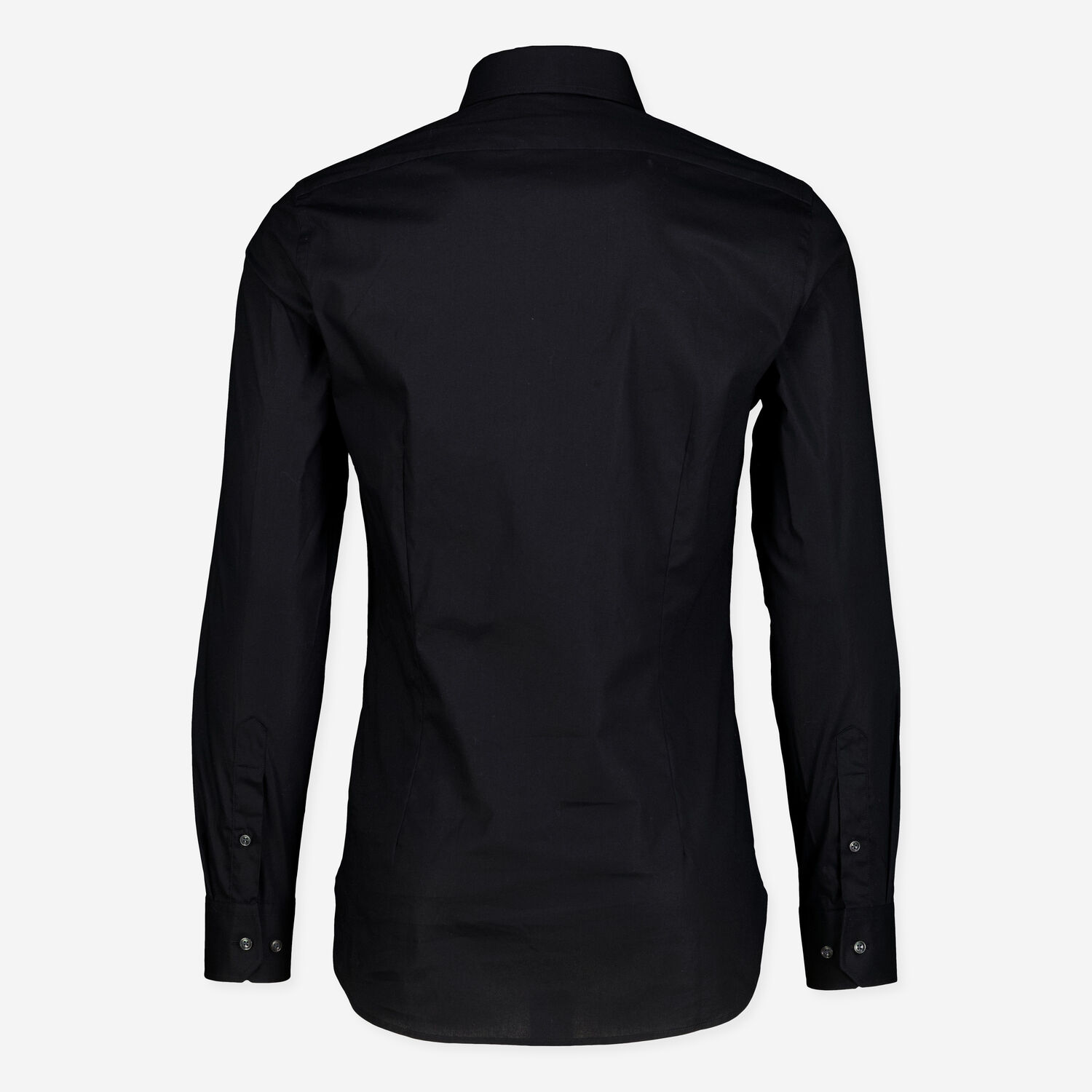 Black Poplin Stretch Slim Formal Shirt