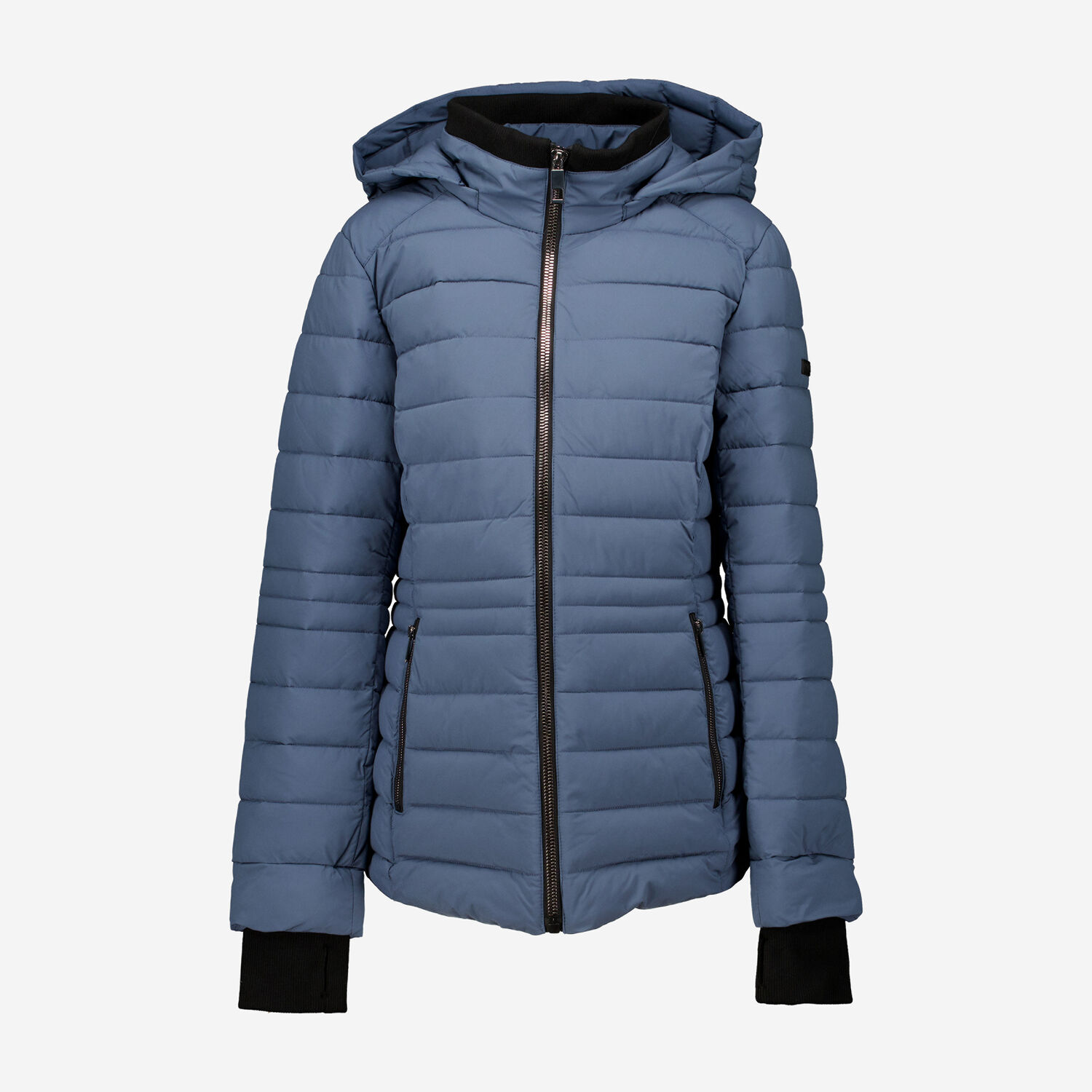 Blue Hooded Puffer Jacket