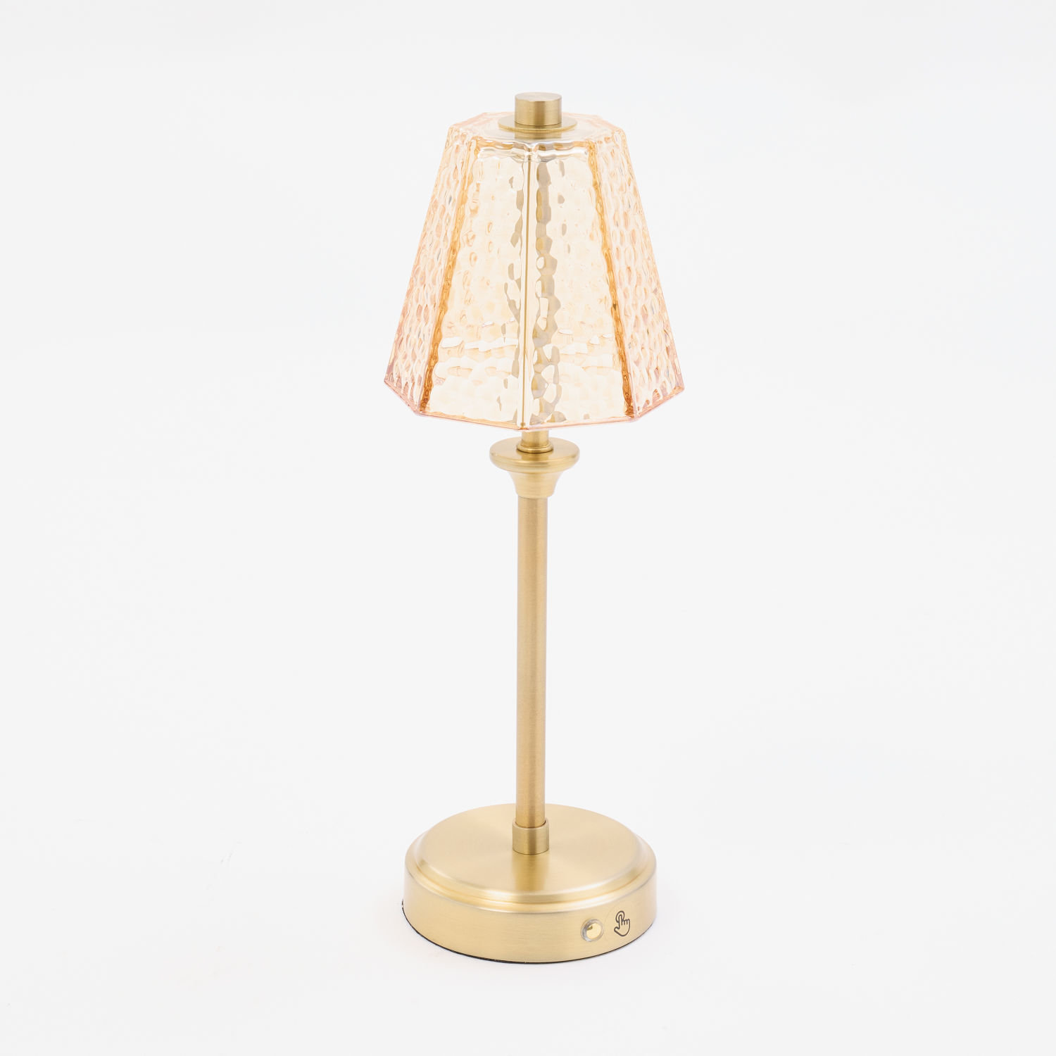 Gold Tone & Amber Rechargeable LED Table Lamp 35x12cm