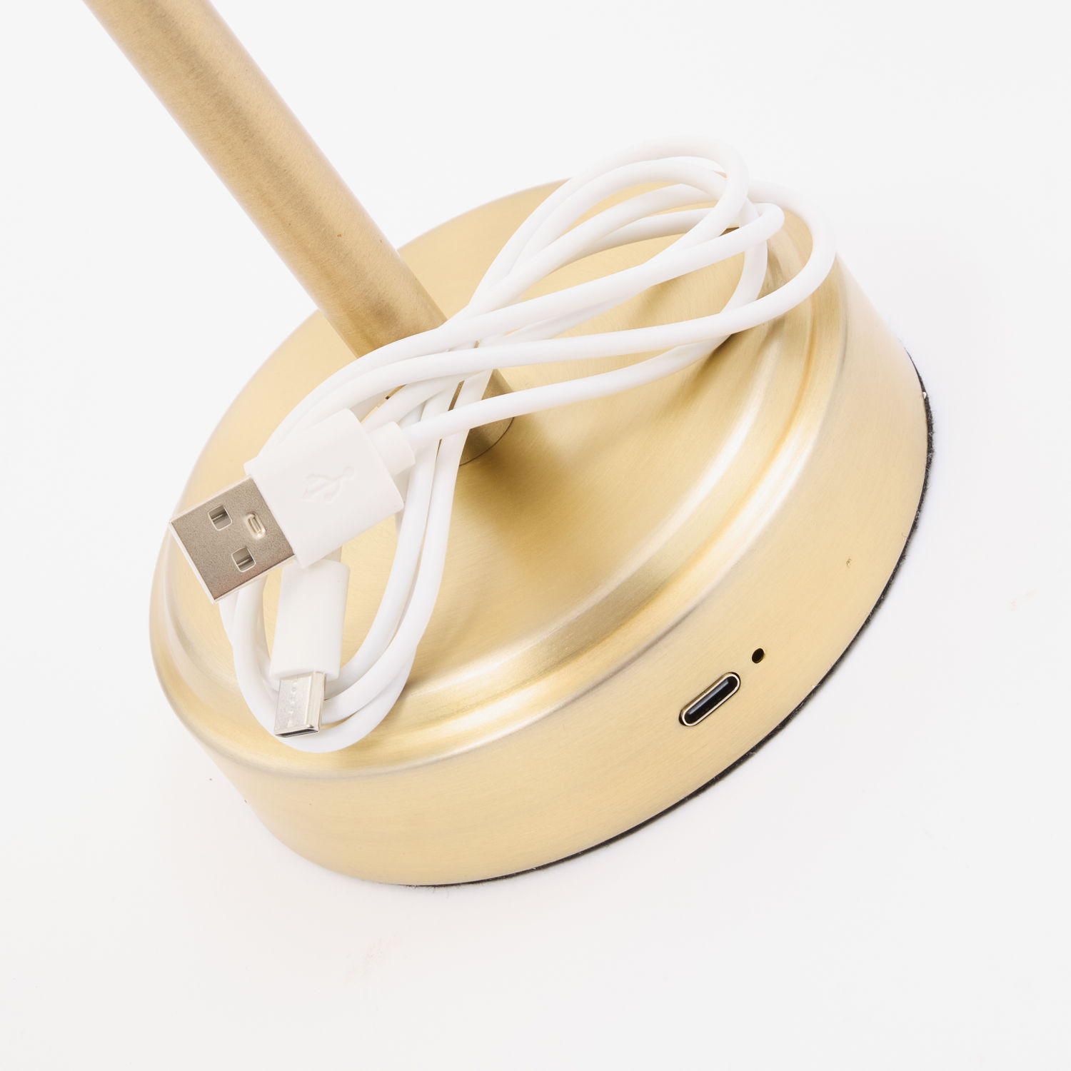  Gold Tone & Amber Rechargeable LED Table Lamp 35x12cm 3