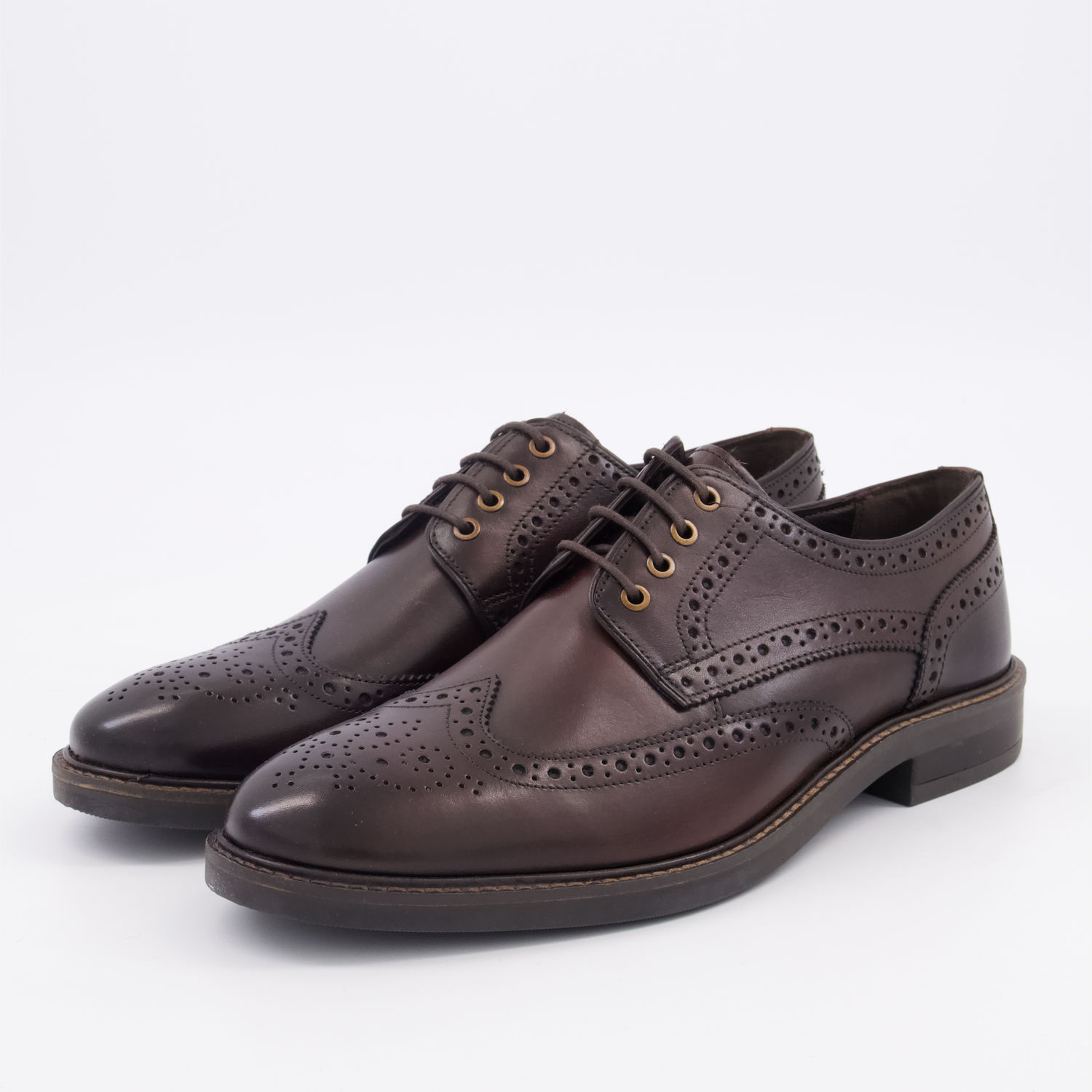 Dark Brown Leather Stokes Derby Brogues