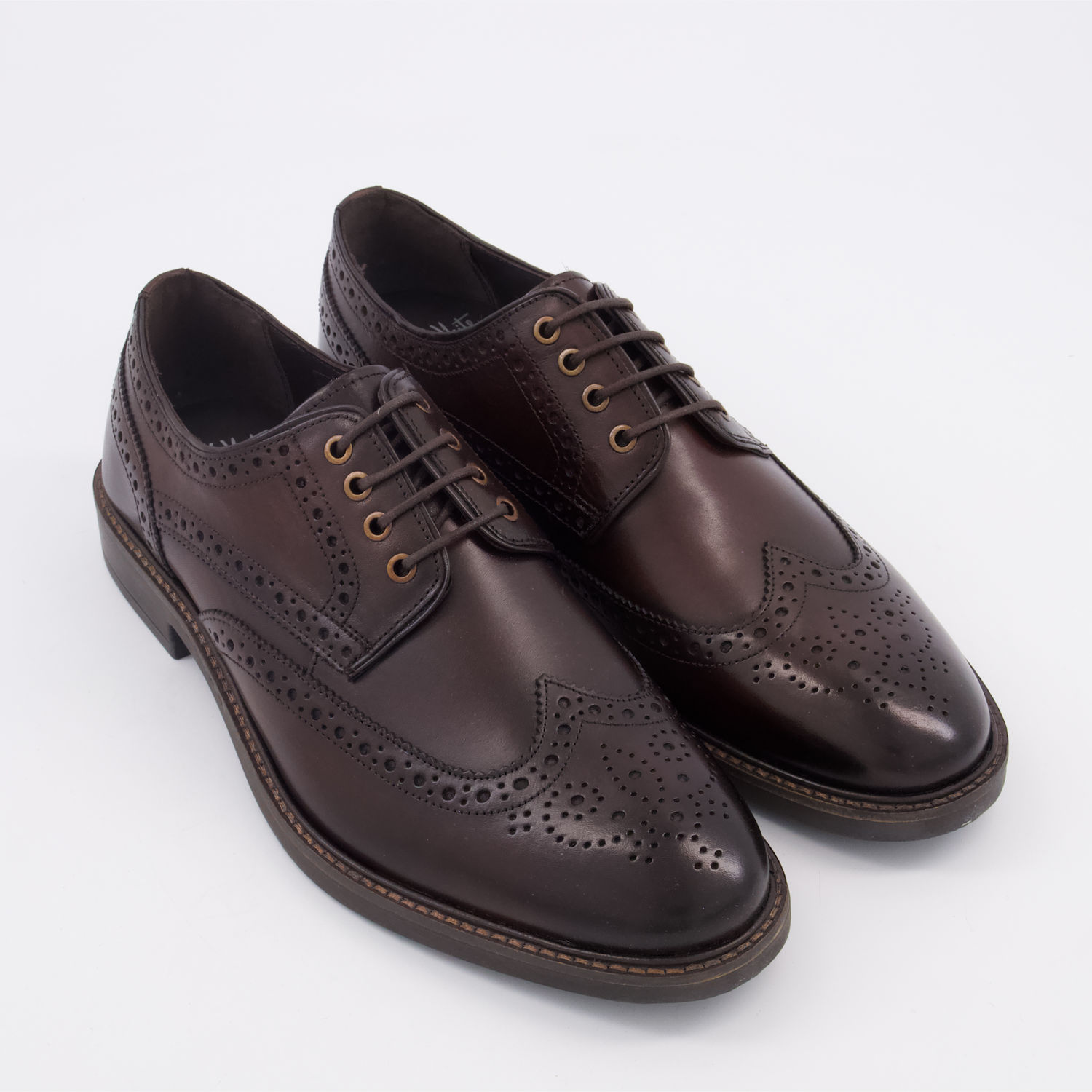 Dark Brown Leather Stokes Derby Brogues 2