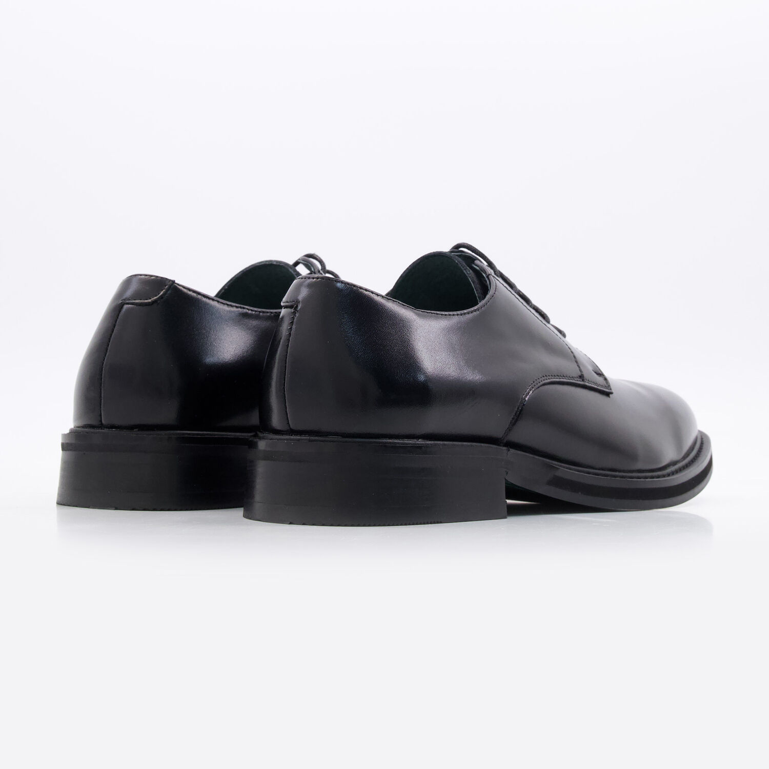 Black Leather Chunky Derby Shoes 2