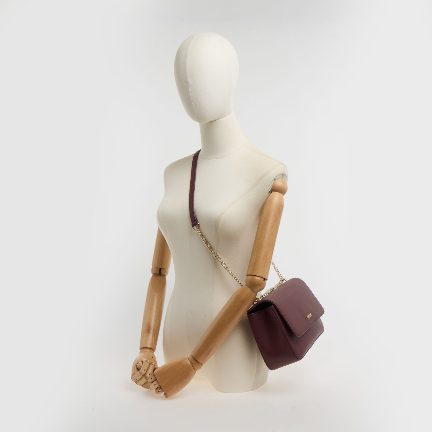 Saffiano Crossbody Shoulder Bag – Burgundy 2