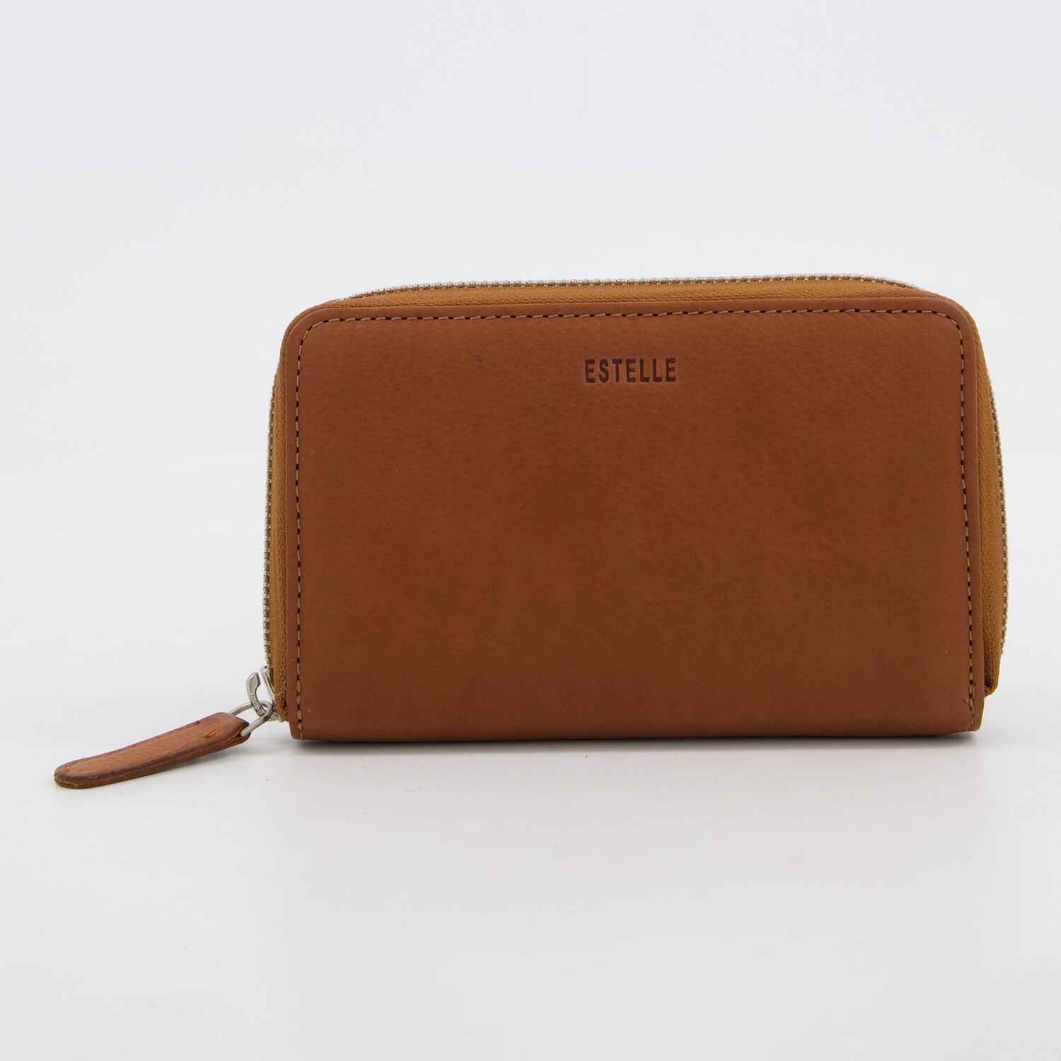 Tan Estelle Leather Zip-Around Purse