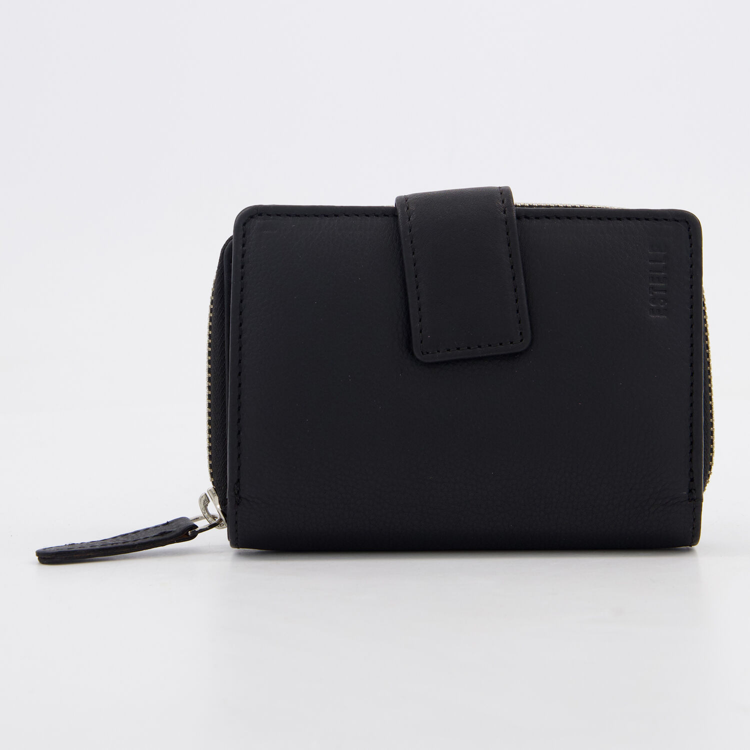 Black Leather Zip Around Purse