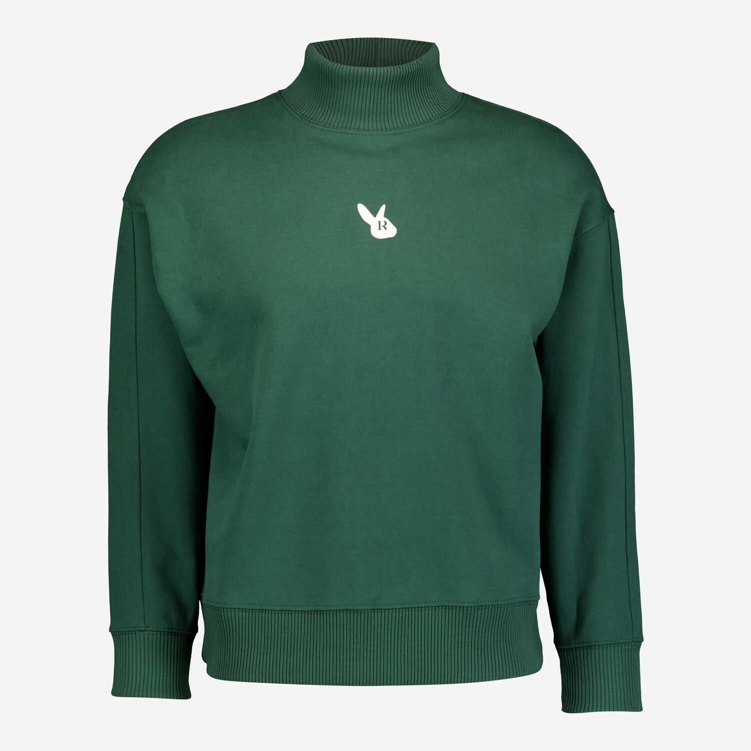 Green Rabbit Logo High-Neck Sweatshirt