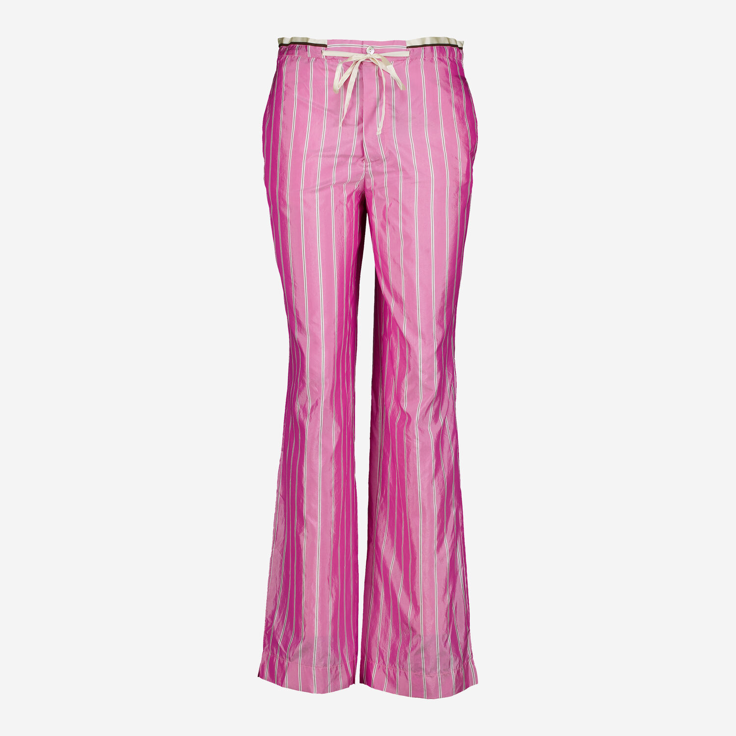 Women's Satin Striped Wide-Leg Trousers