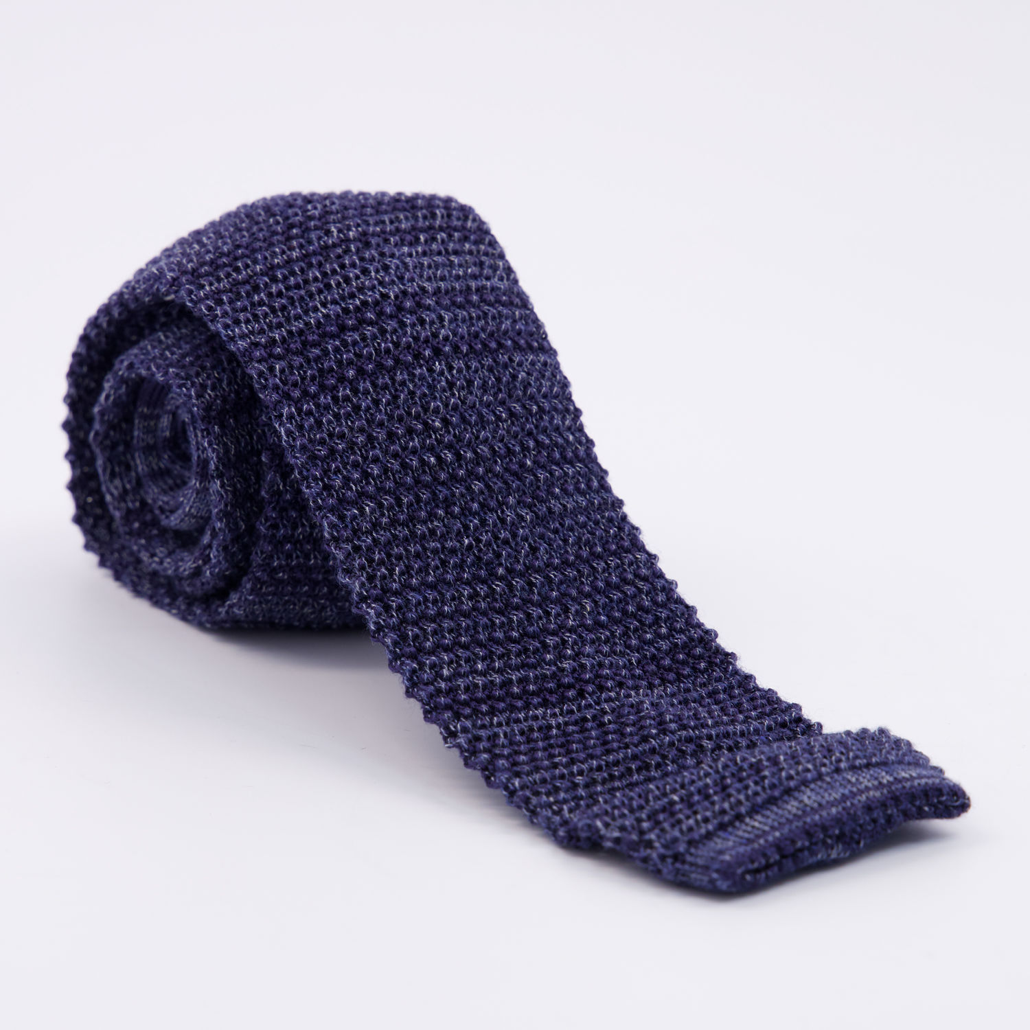 Blue Silk Blend Knitted Tie
