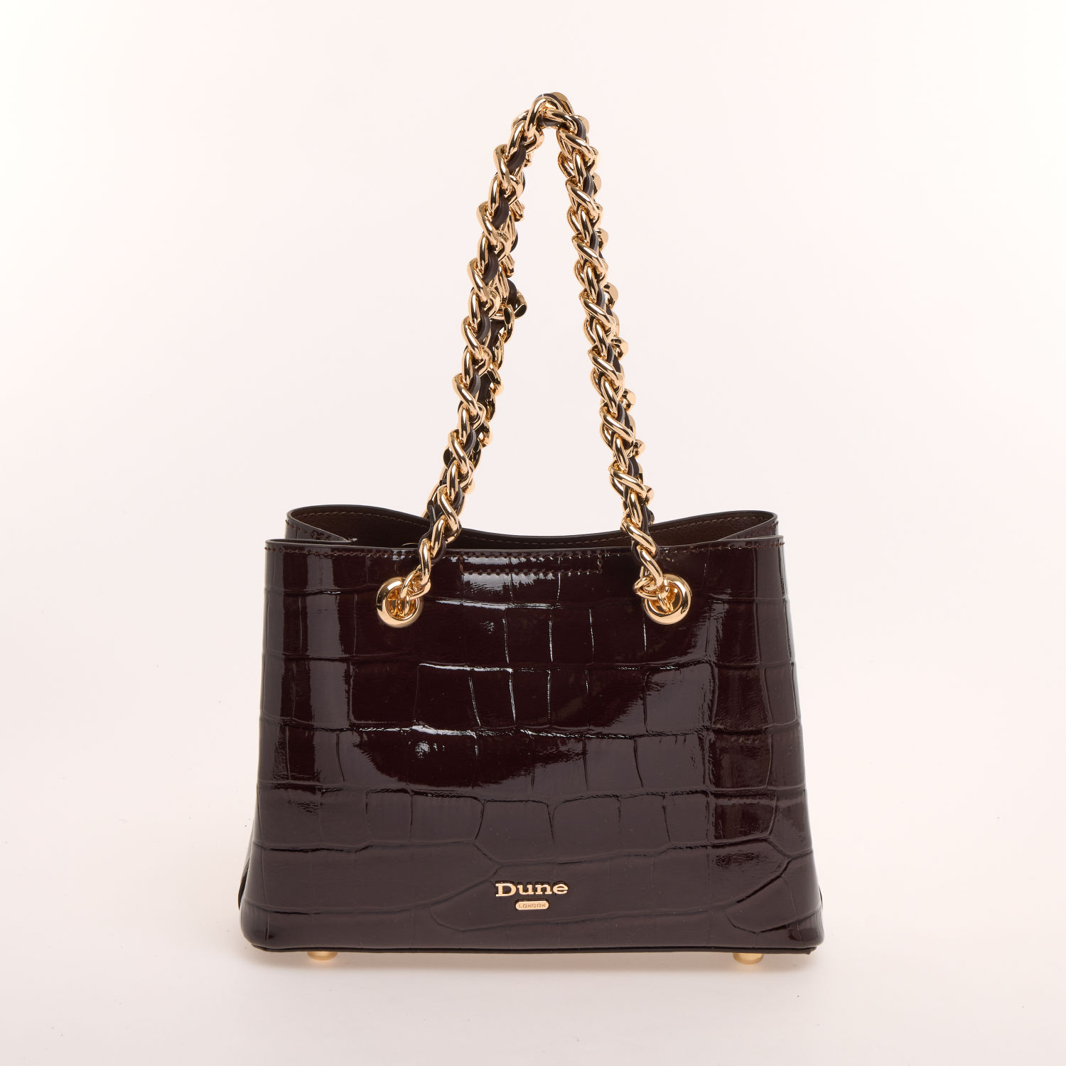 Brown London Croc-Effect Mini Tote Bag