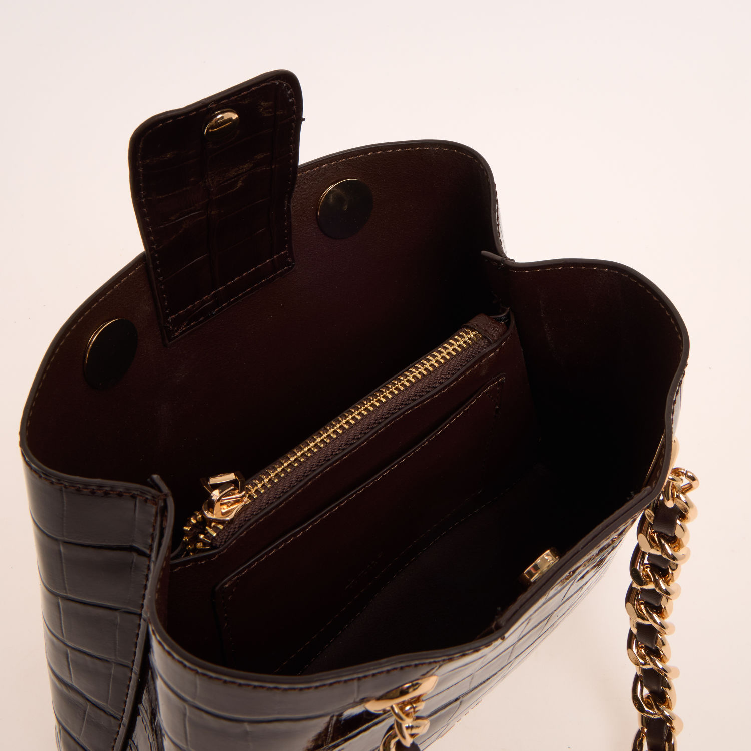 Brown London Croc-Effect Mini Tote Bag 3