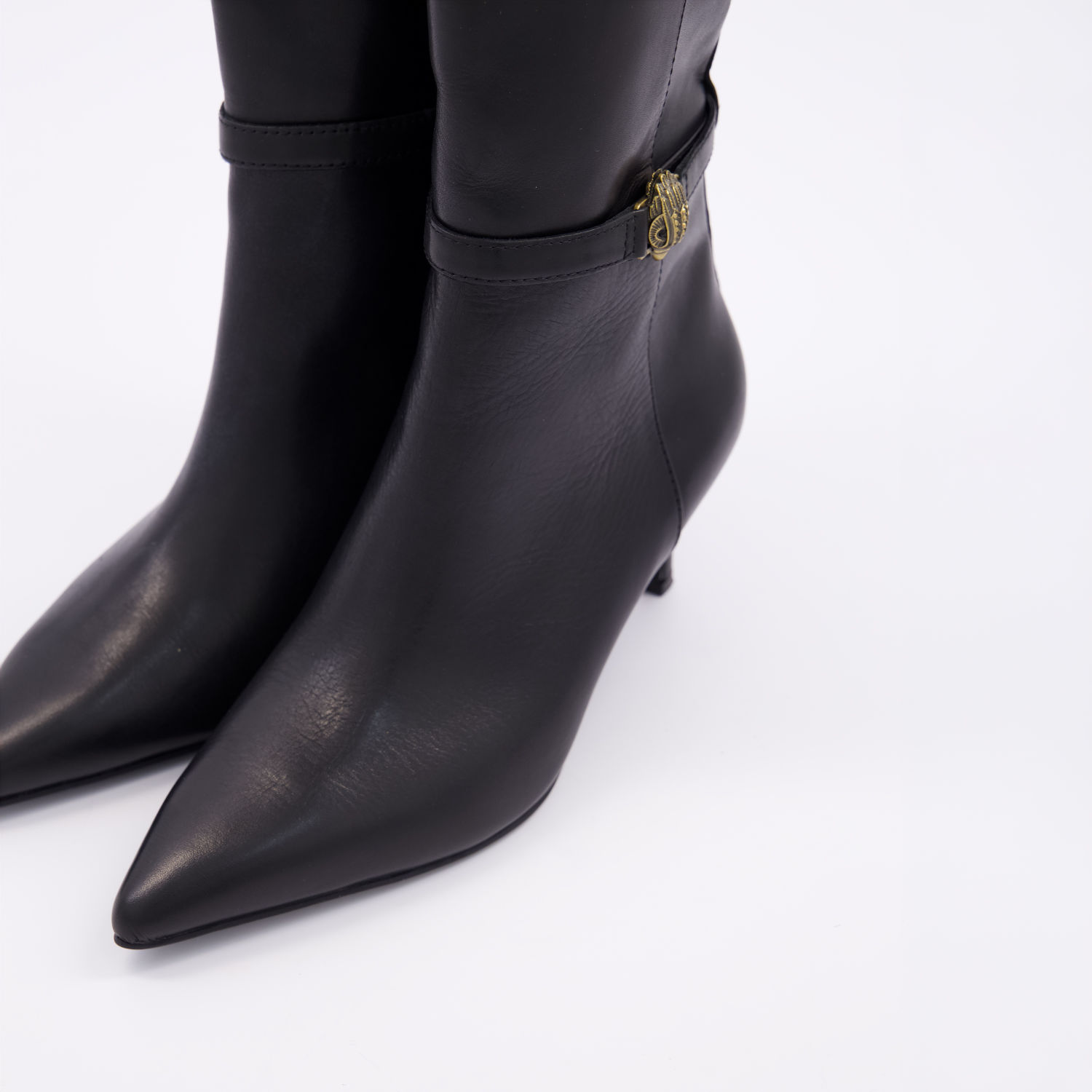 Black Leather Knee High Boots 3