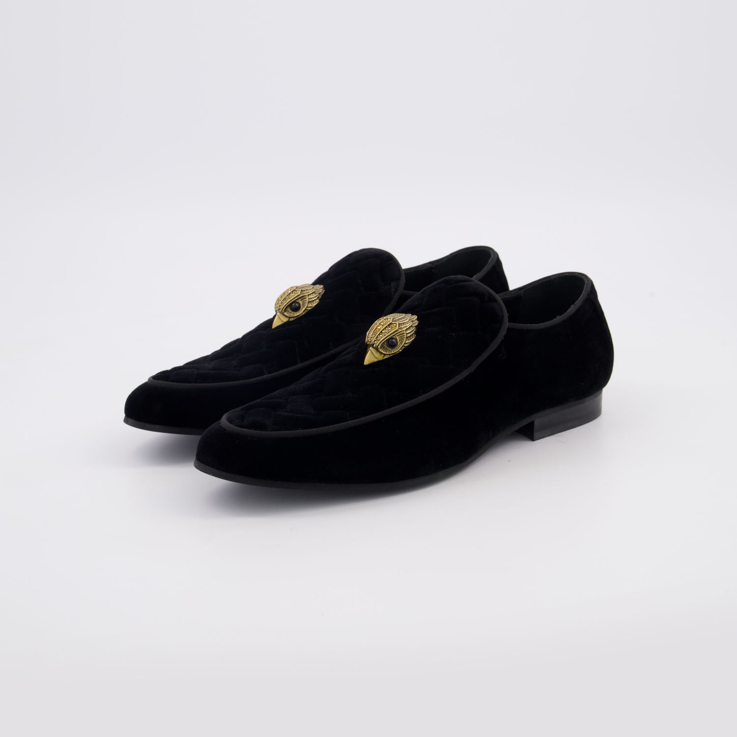  Black Hugh Quilted Velvet Shoes 3