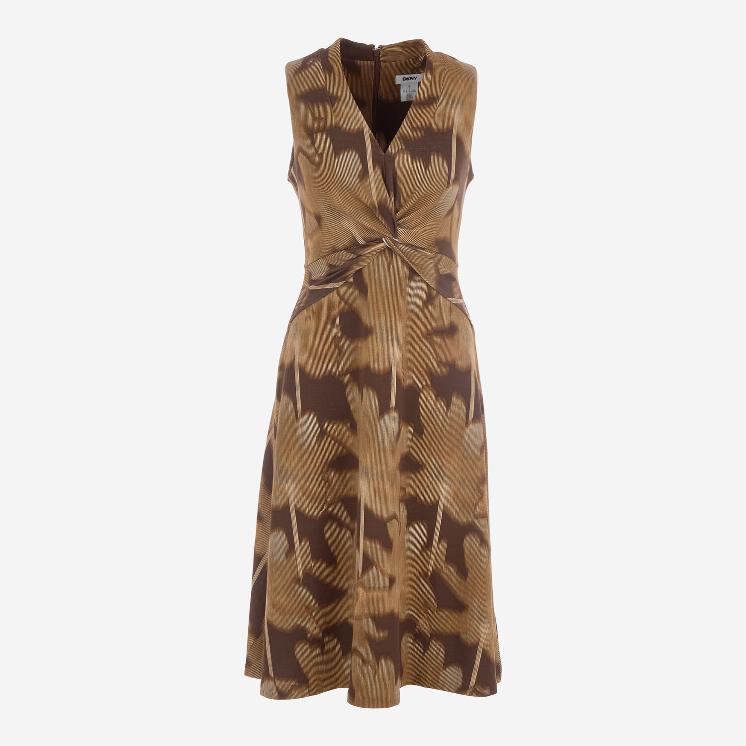 Brown Yummy Knot Striped Midi Dress