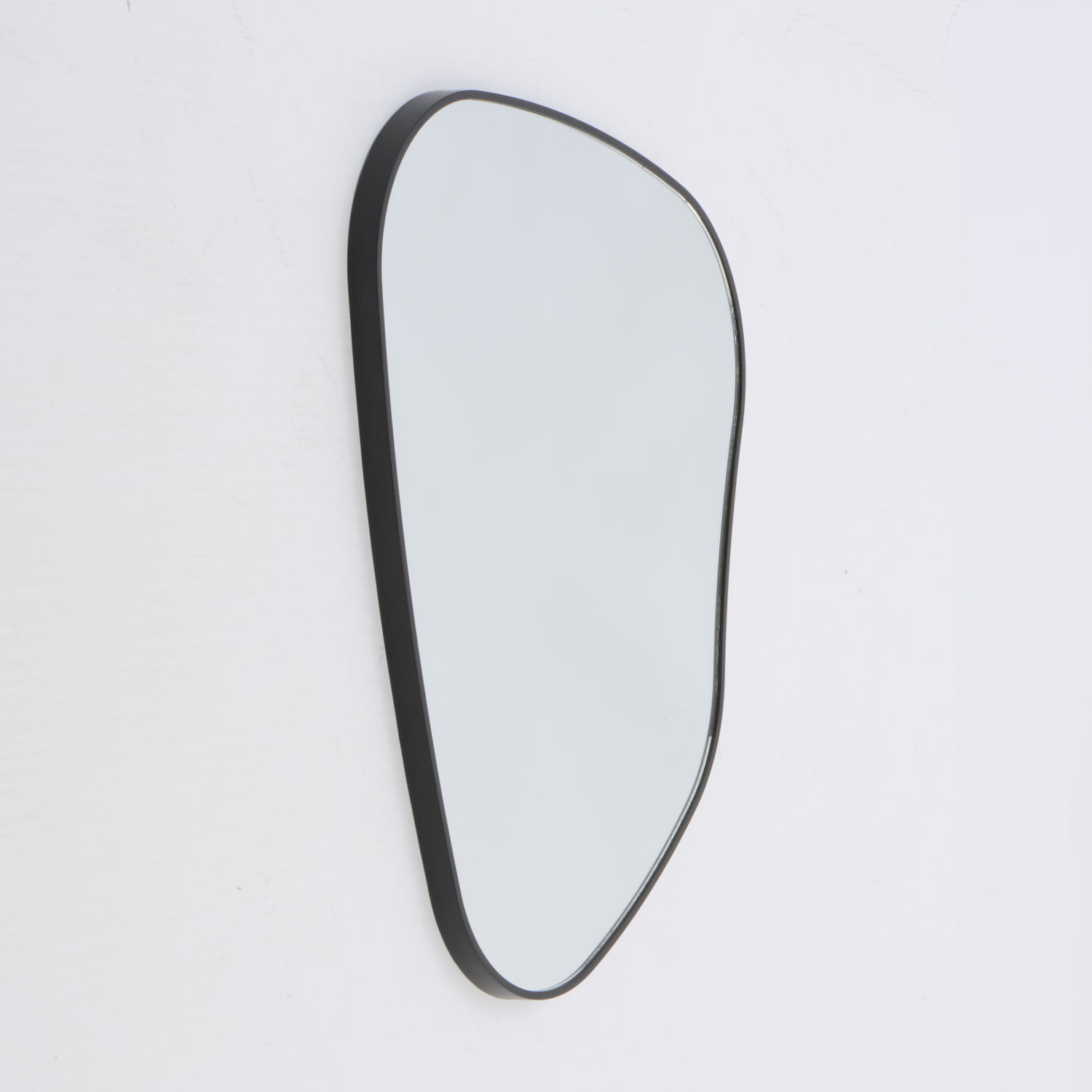 Black Organic Shape Wall Mirror 69x51cm