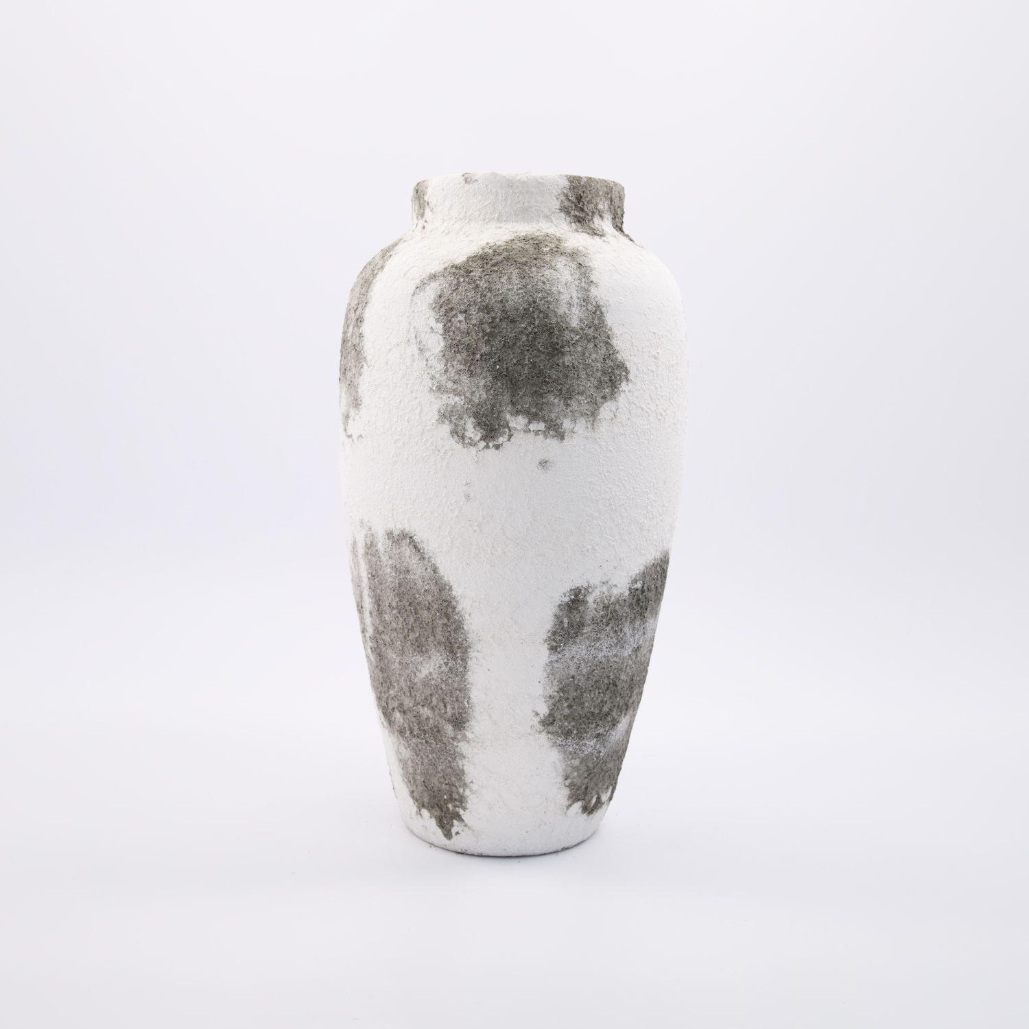 White & Grey Textured Dalmatian Ceramic Vase 35x19cm
