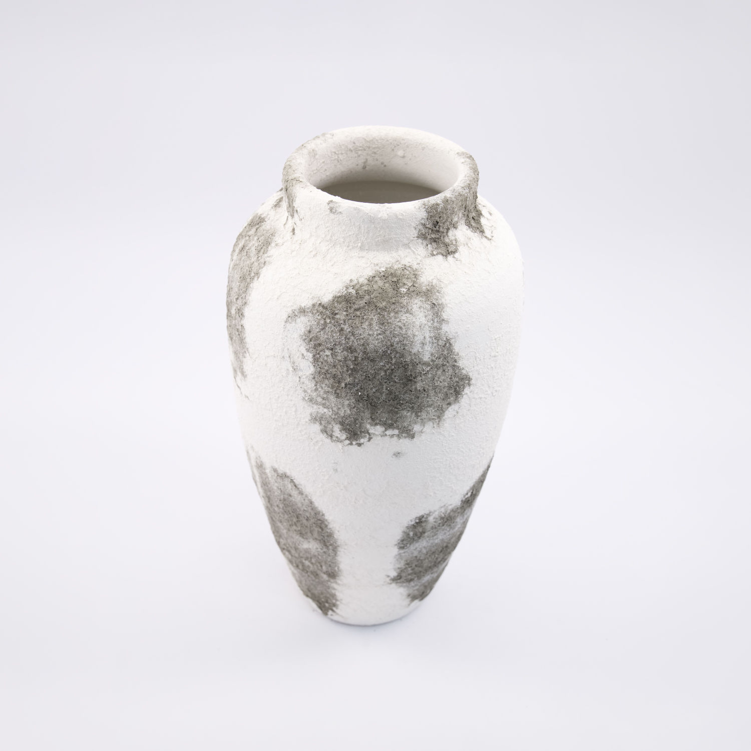 White & Grey Textured Dalmatian Ceramic Vase 35x19cm 2