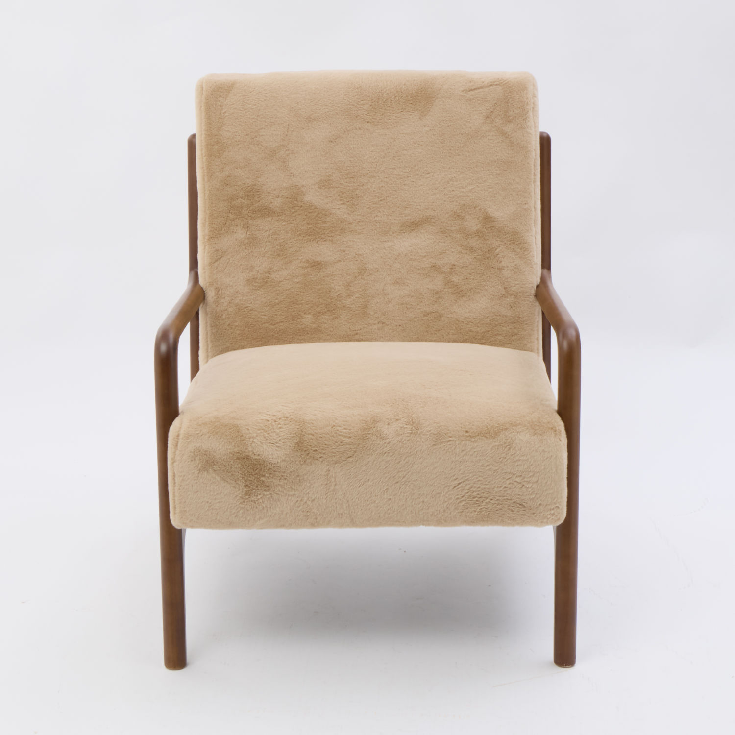 Beige Faux Fur Armchair 81x64cm 2