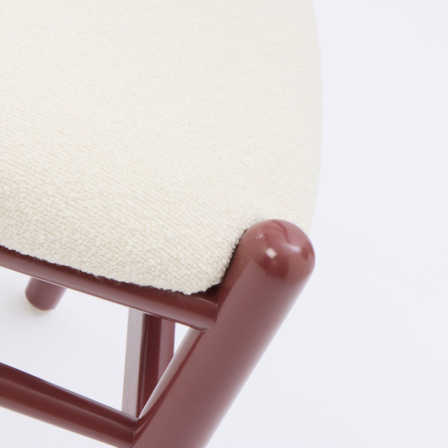 Burgundy & Cream Wishbone Dining Chair 79x57cm 3