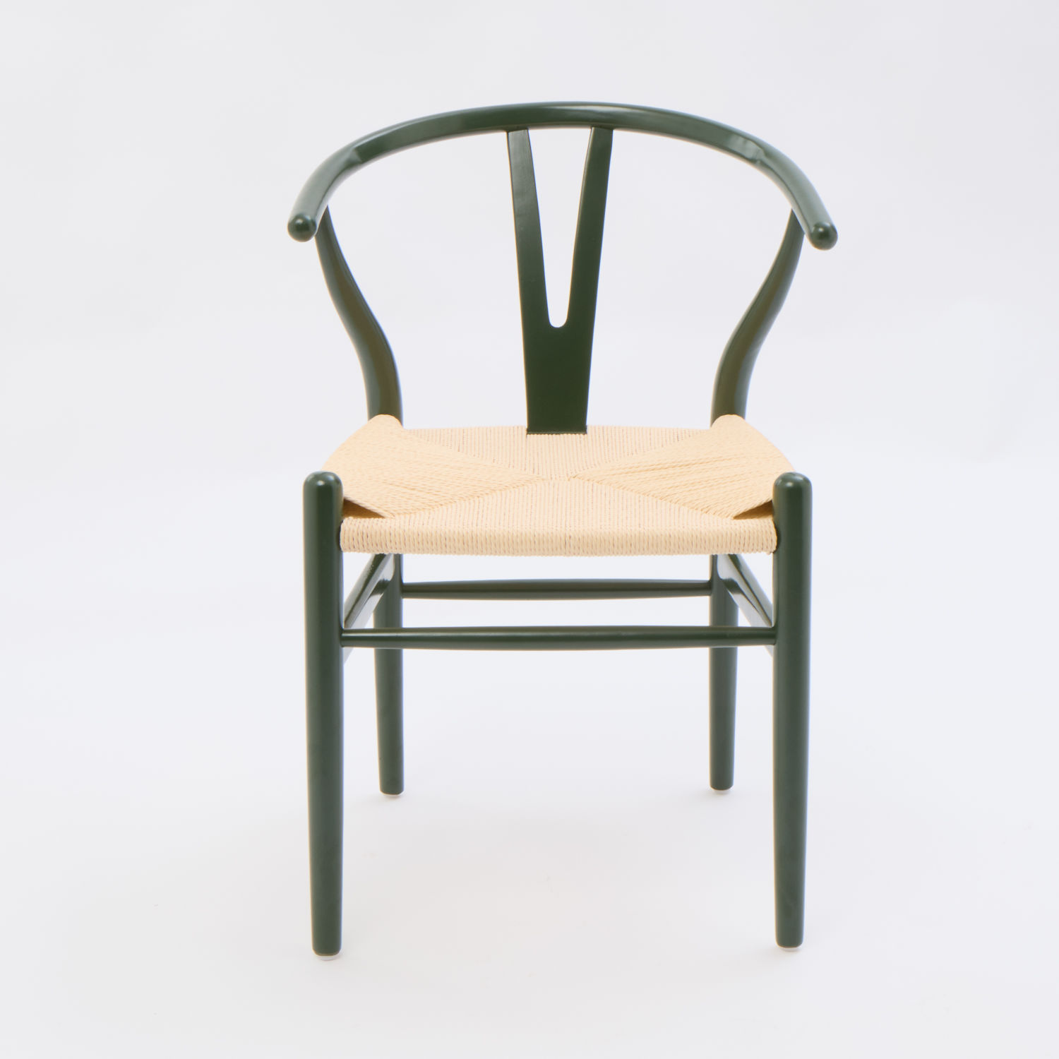 Green & Cream Wishbone Dining Chair 79x57cm