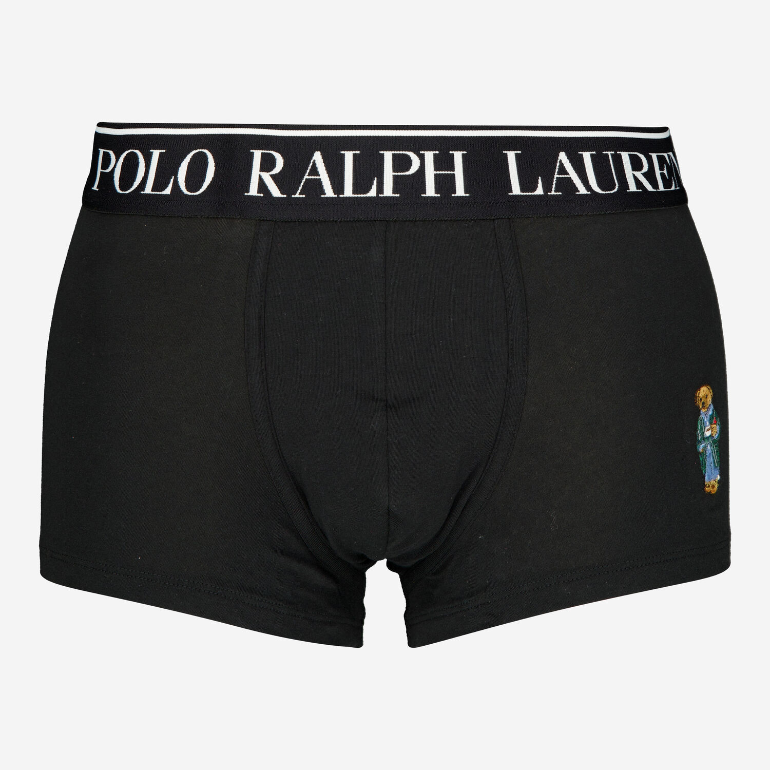Black Embroidered Bear Boxer Shorts