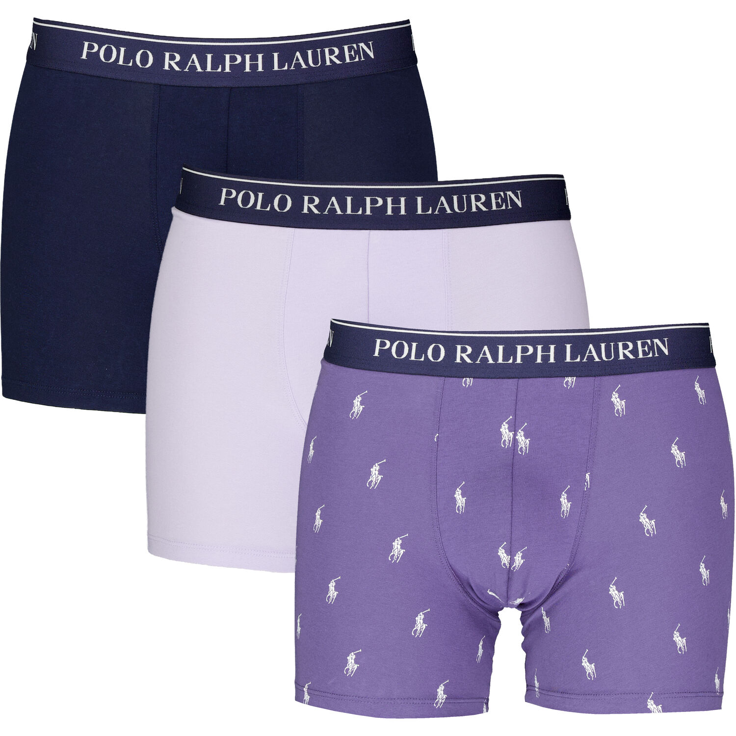 Three Pack Blue & Purple Boxer Shorts Set