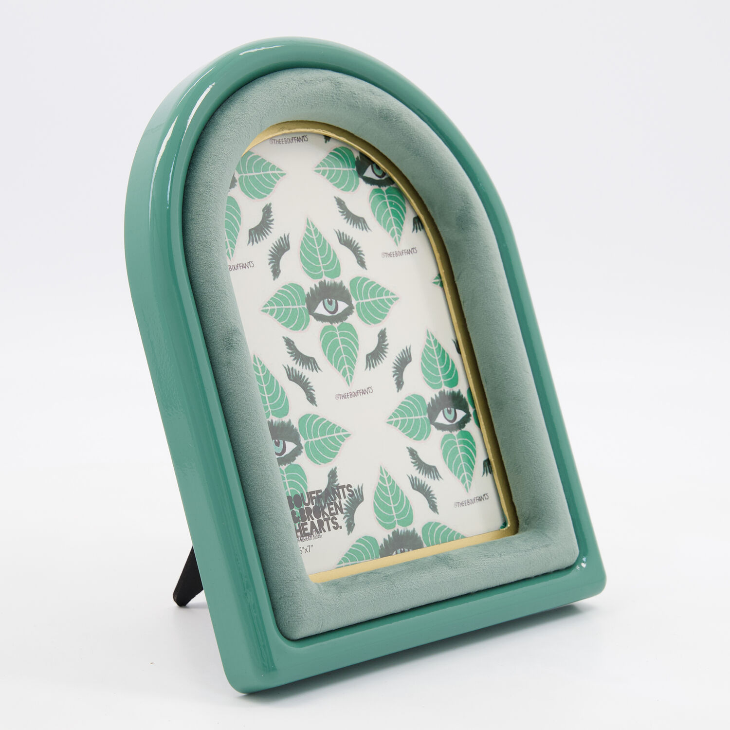 Green Velvet Arch Photo Frame 7x5in