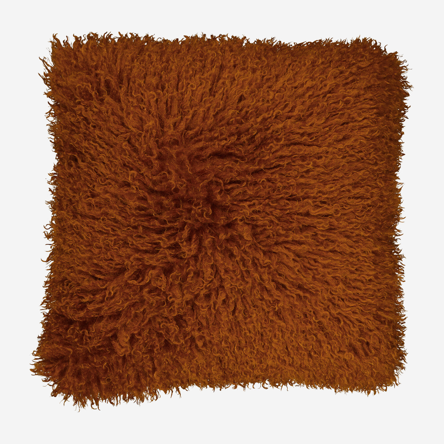 Rust Deep Pile Plush Cushion 50x50cm 2