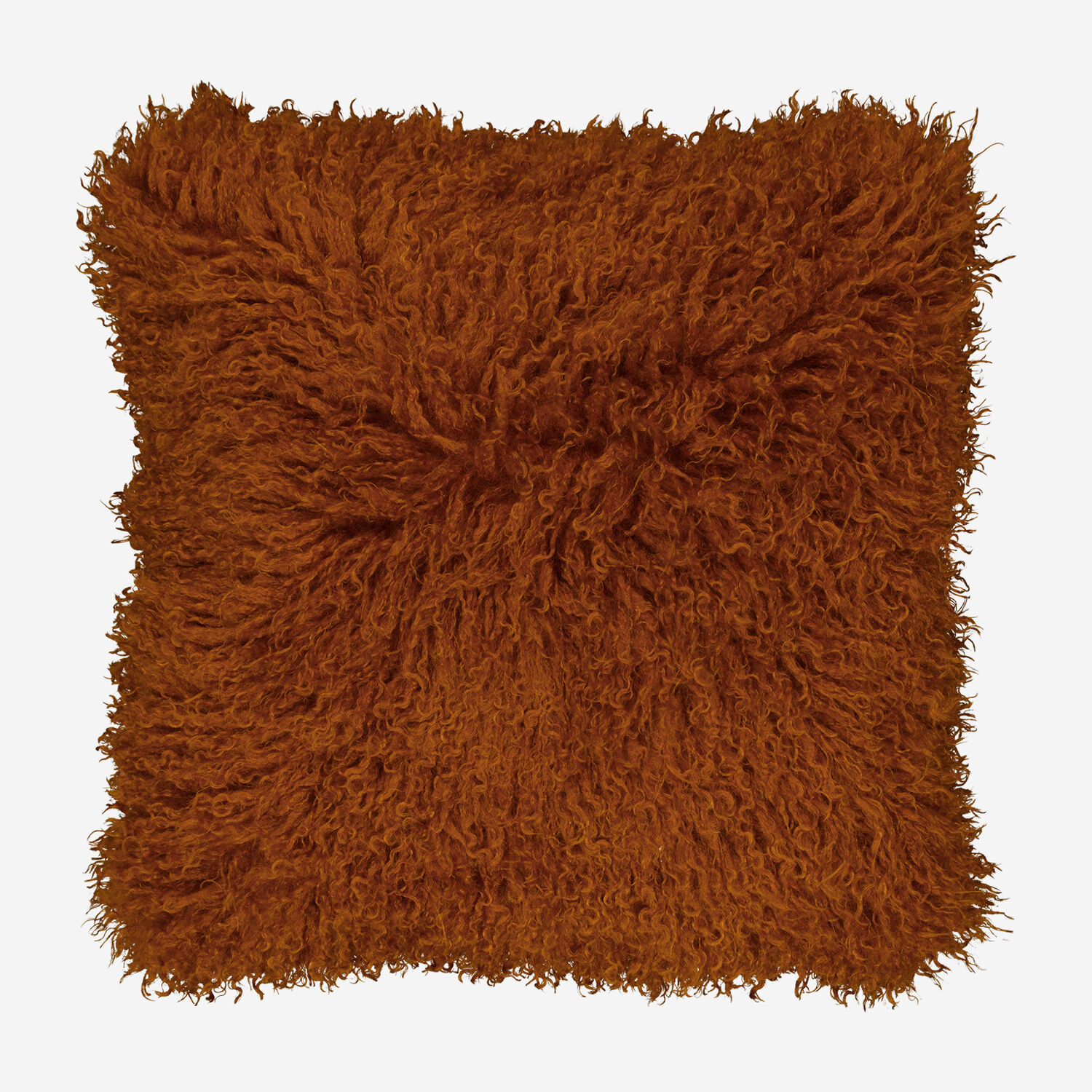 Rust Deep Pile Plush Cushion 50x50cm