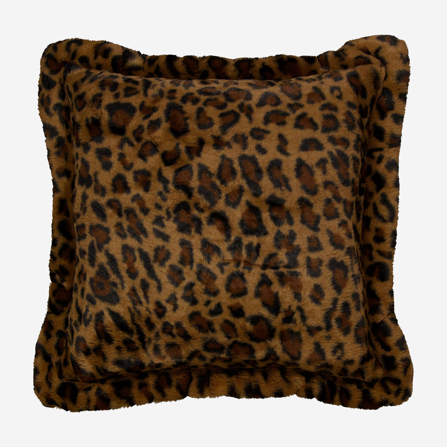 Brown Leopard Patterned Heavyweight Cushion 55x55cm