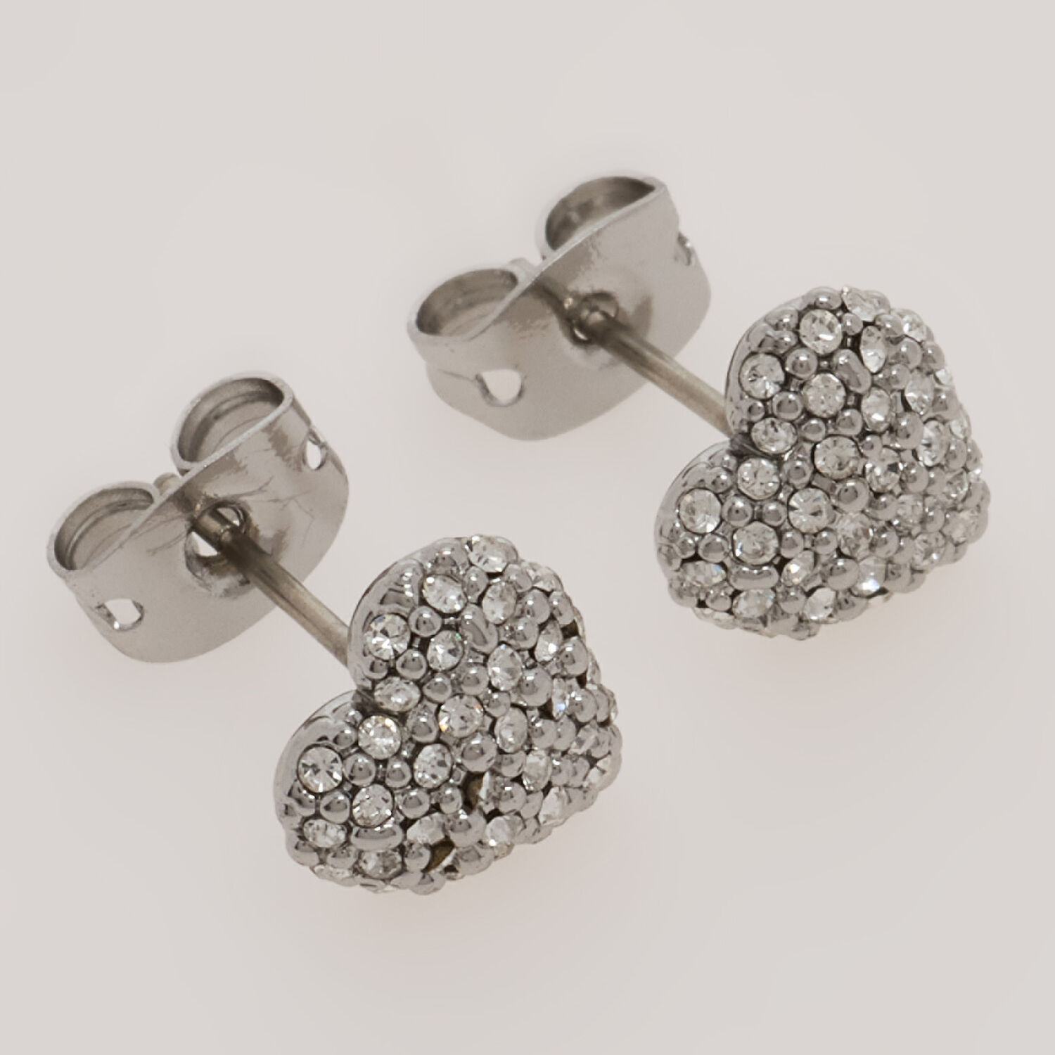 Silver Tone Adorra Sweetheart Stud Earrings
