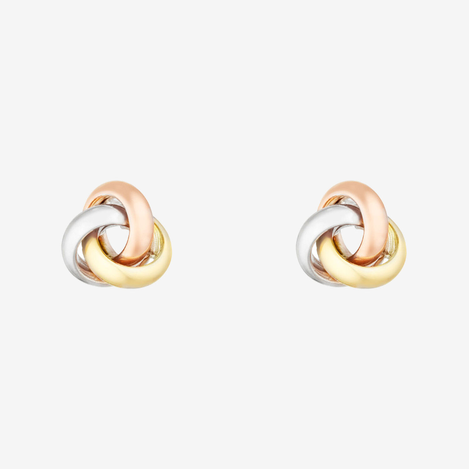9ct Gold Multicoloured Knot Stud Earrings