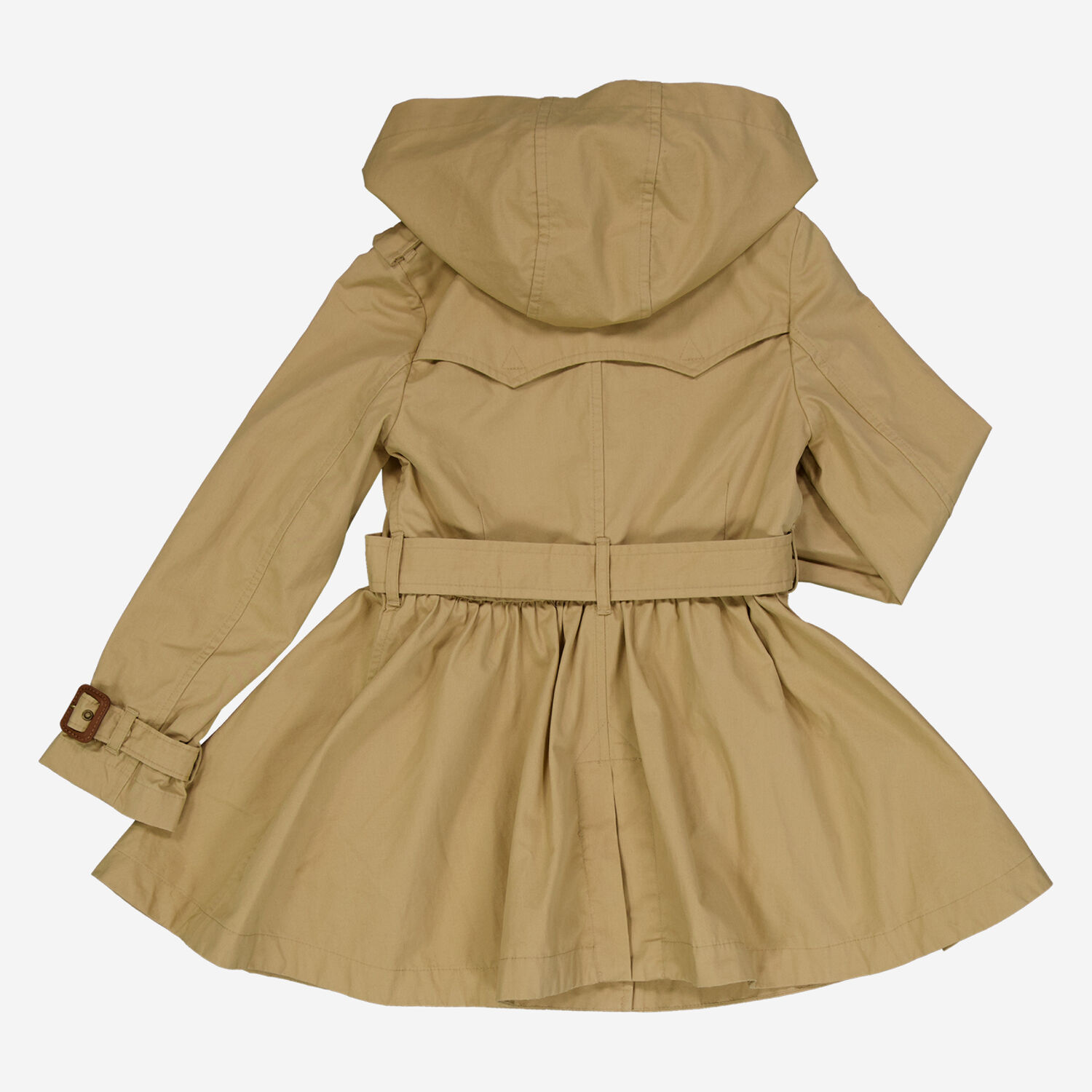 Khaki Plain Weave Trench Coat 2