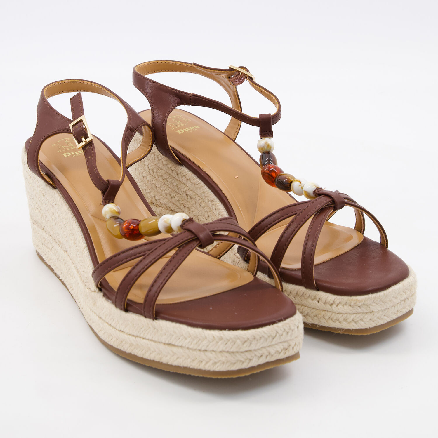 Brown & Cream Espadrille Wedge Sandals 3