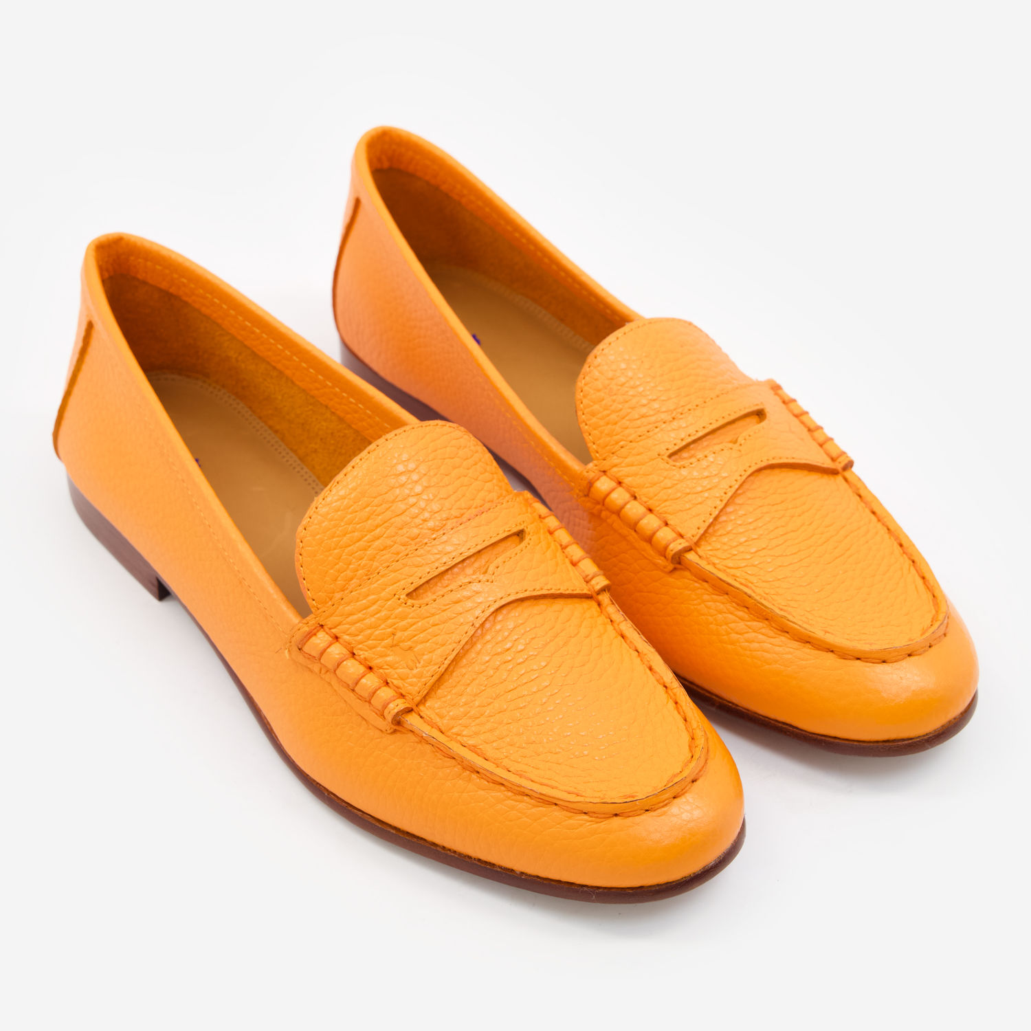 Orange Leather Loafers 3