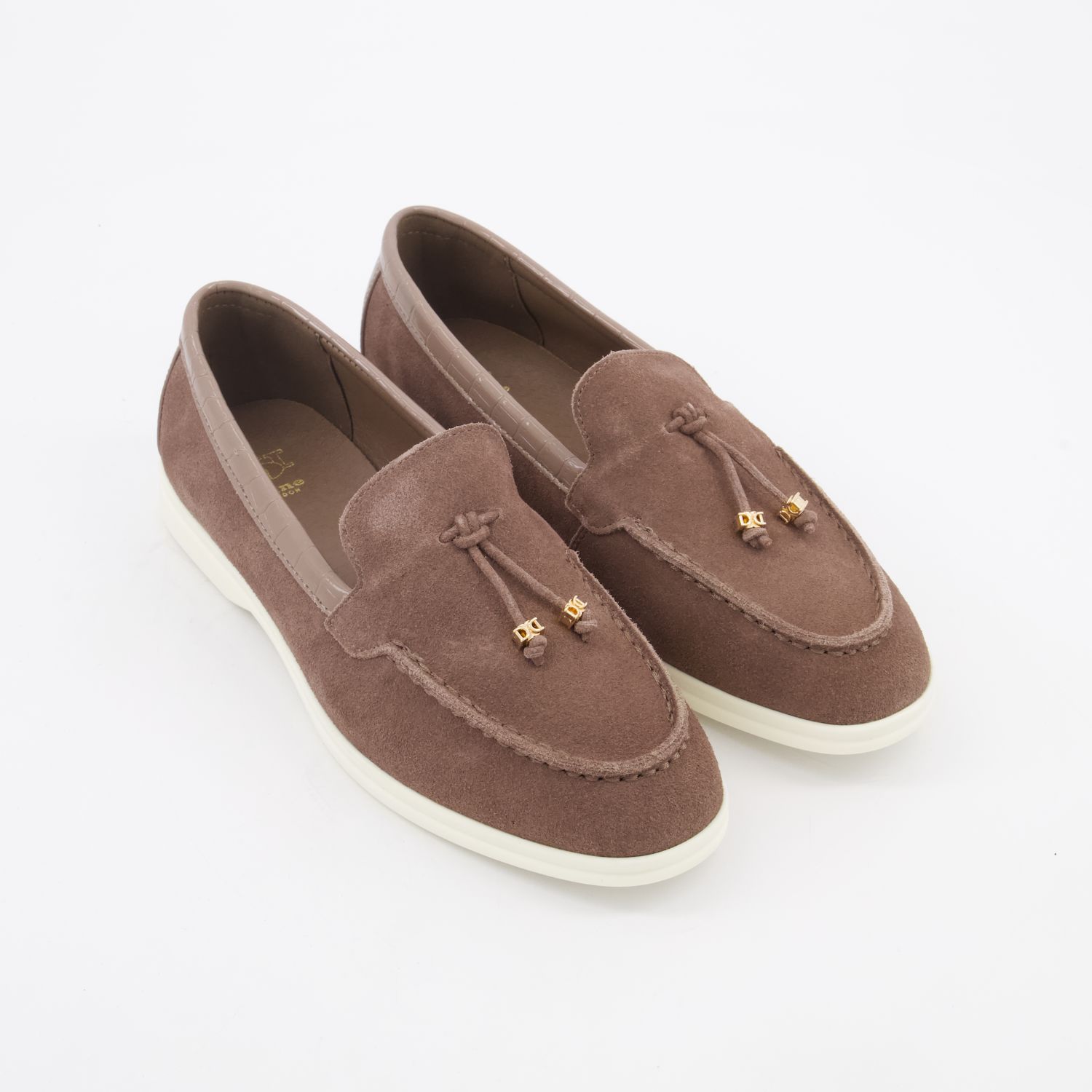 Taupe Faux Suede Gasil Loafers 3