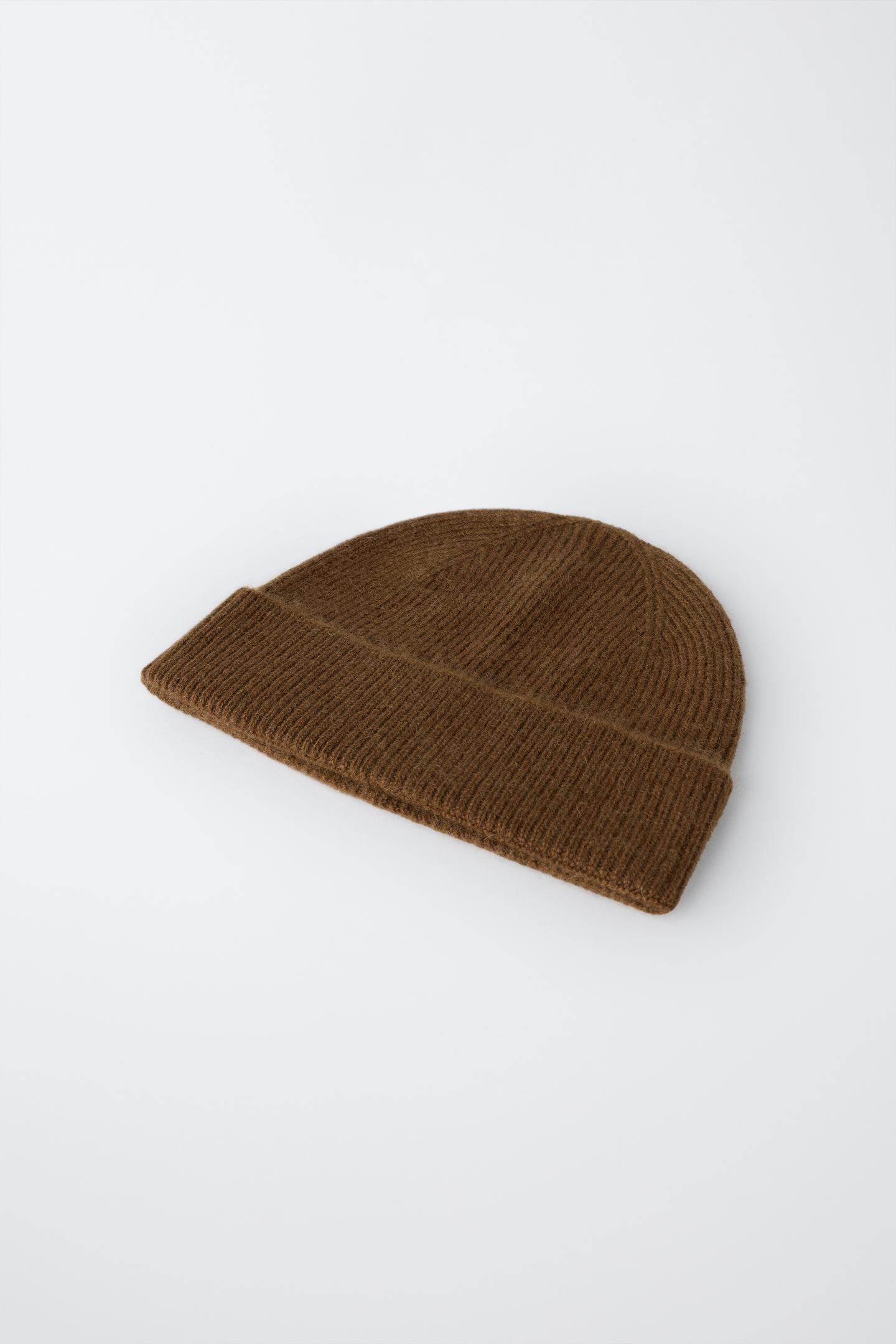 Classic Brown Ribbed Knit Beanie Hat 2