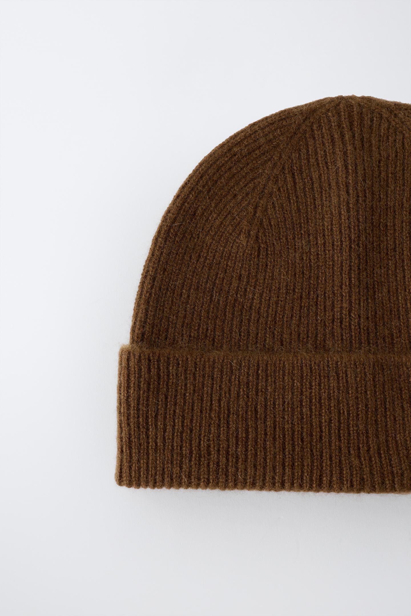 Classic Brown Ribbed Knit Beanie Hat 3