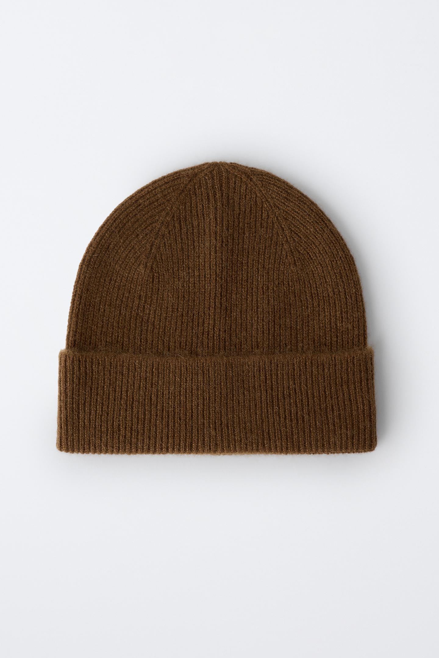 Classic Brown Ribbed Knit Beanie Hat 4