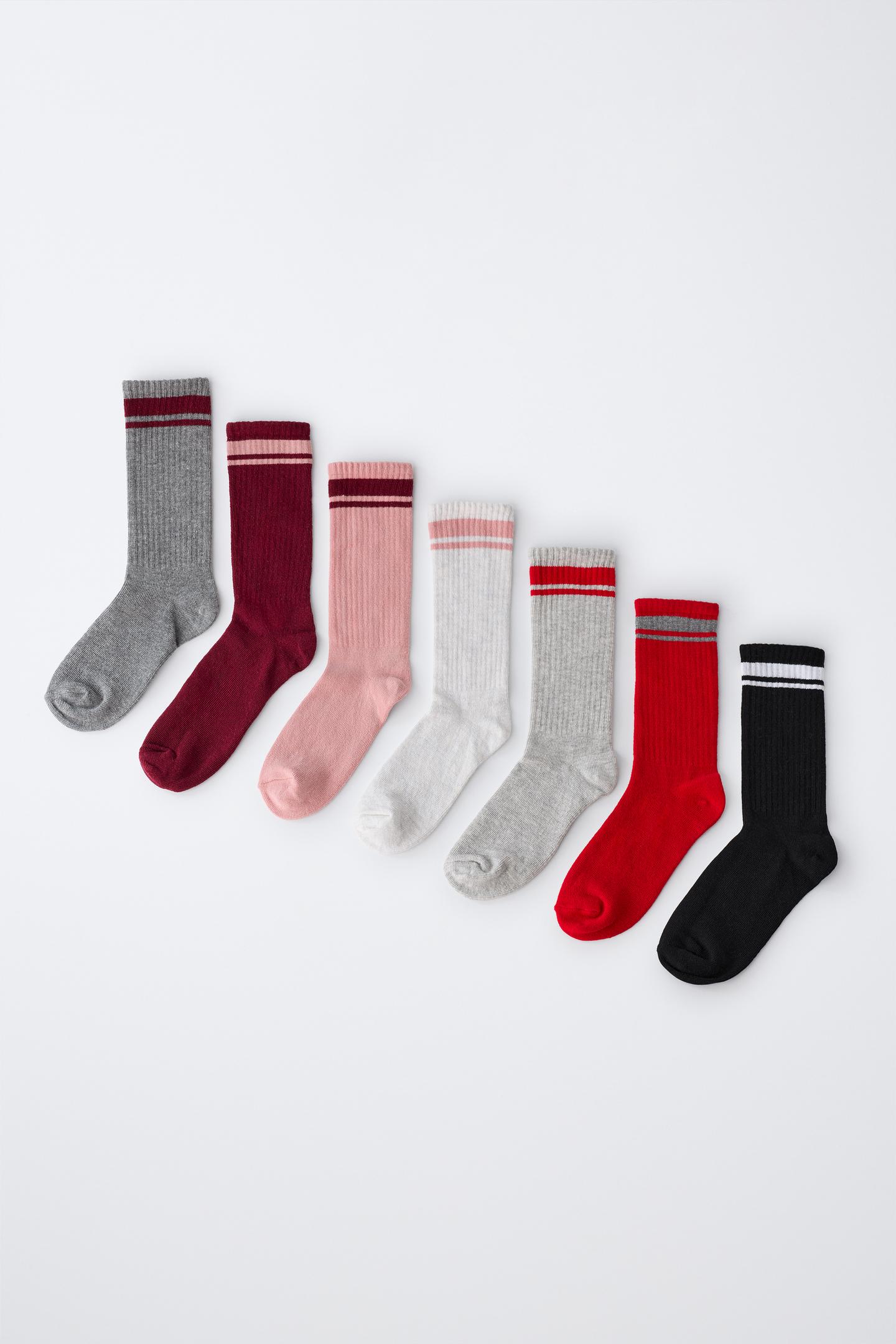 7-Pack Ribbed Sports Crew Socks 4