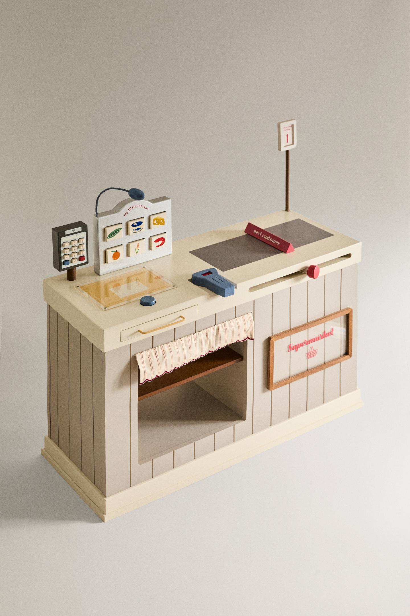 Children's Wooden Supermarket Till & Checkout Play Set 2