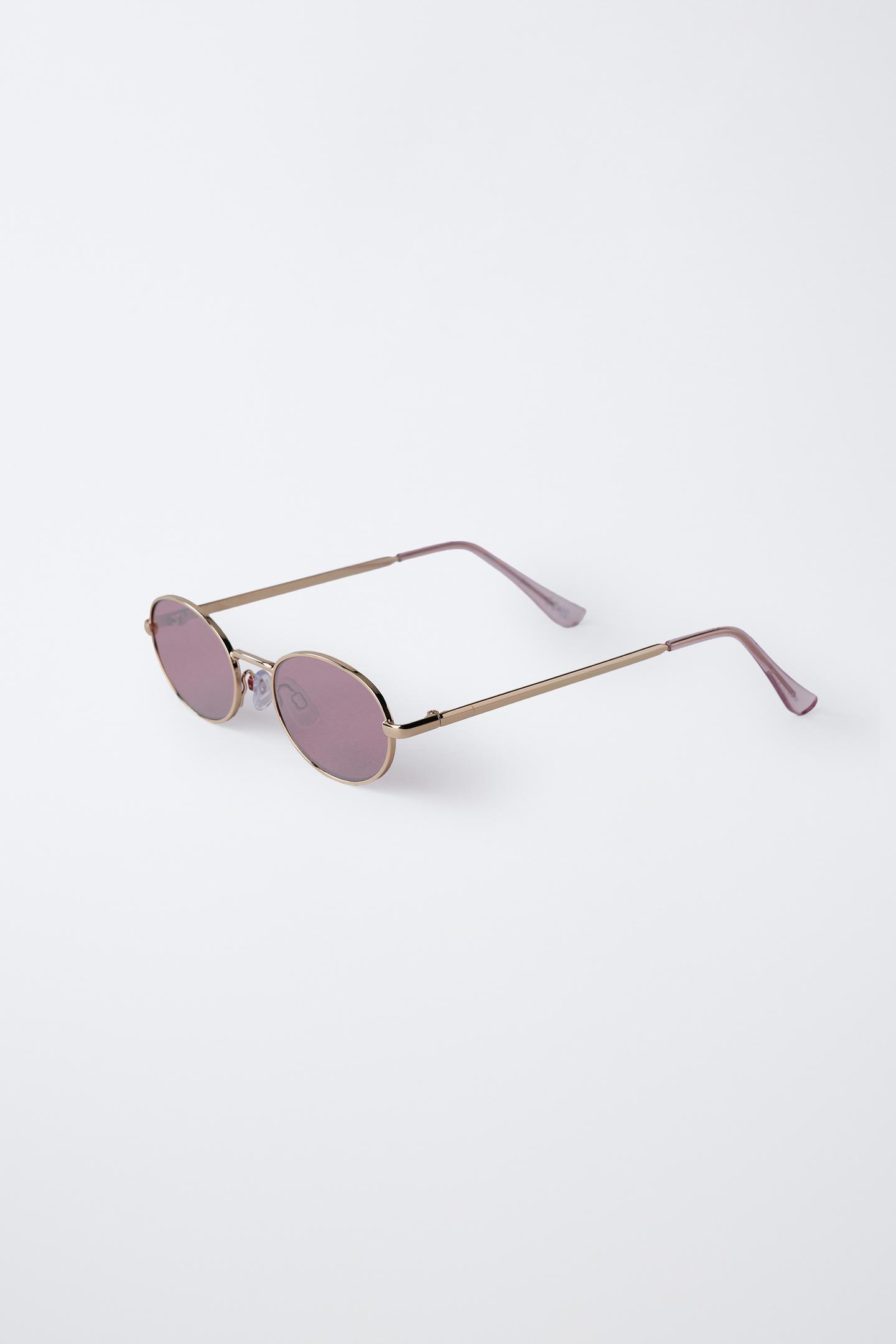 Retro Oval Pink Tint Sunglasses 2