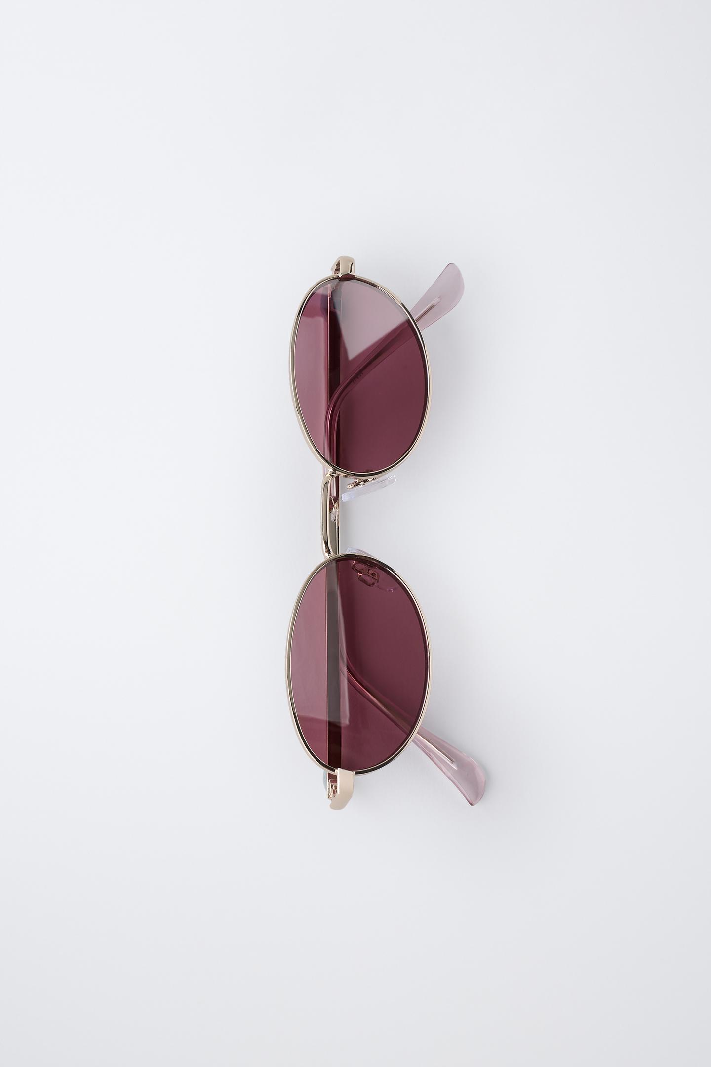 Retro Oval Pink Tint Sunglasses 3