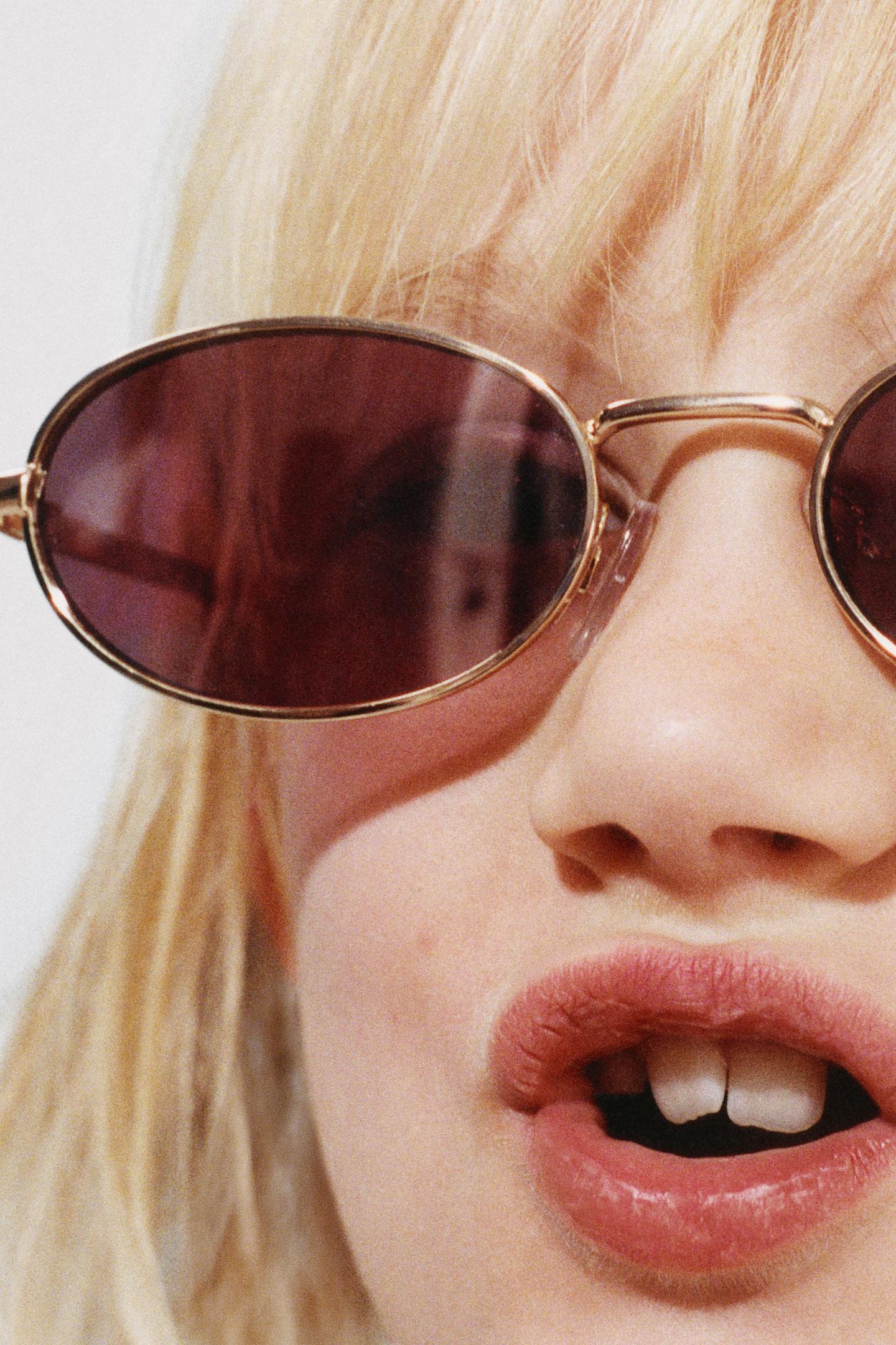 Retro Oval Pink Tint Sunglasses 4